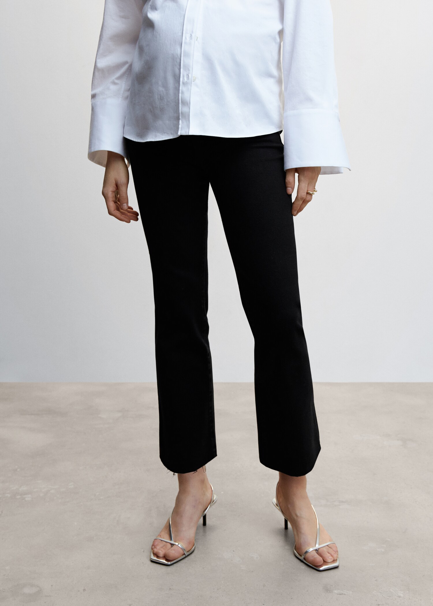 Maternity flared cropped jeans - Medium plane