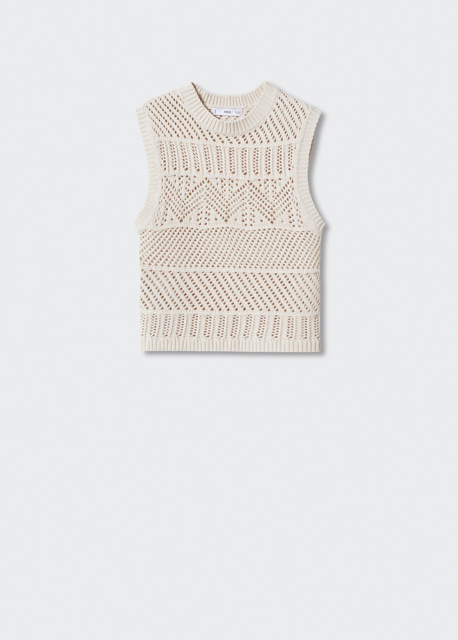 Openwork knit cotton top - Article without model