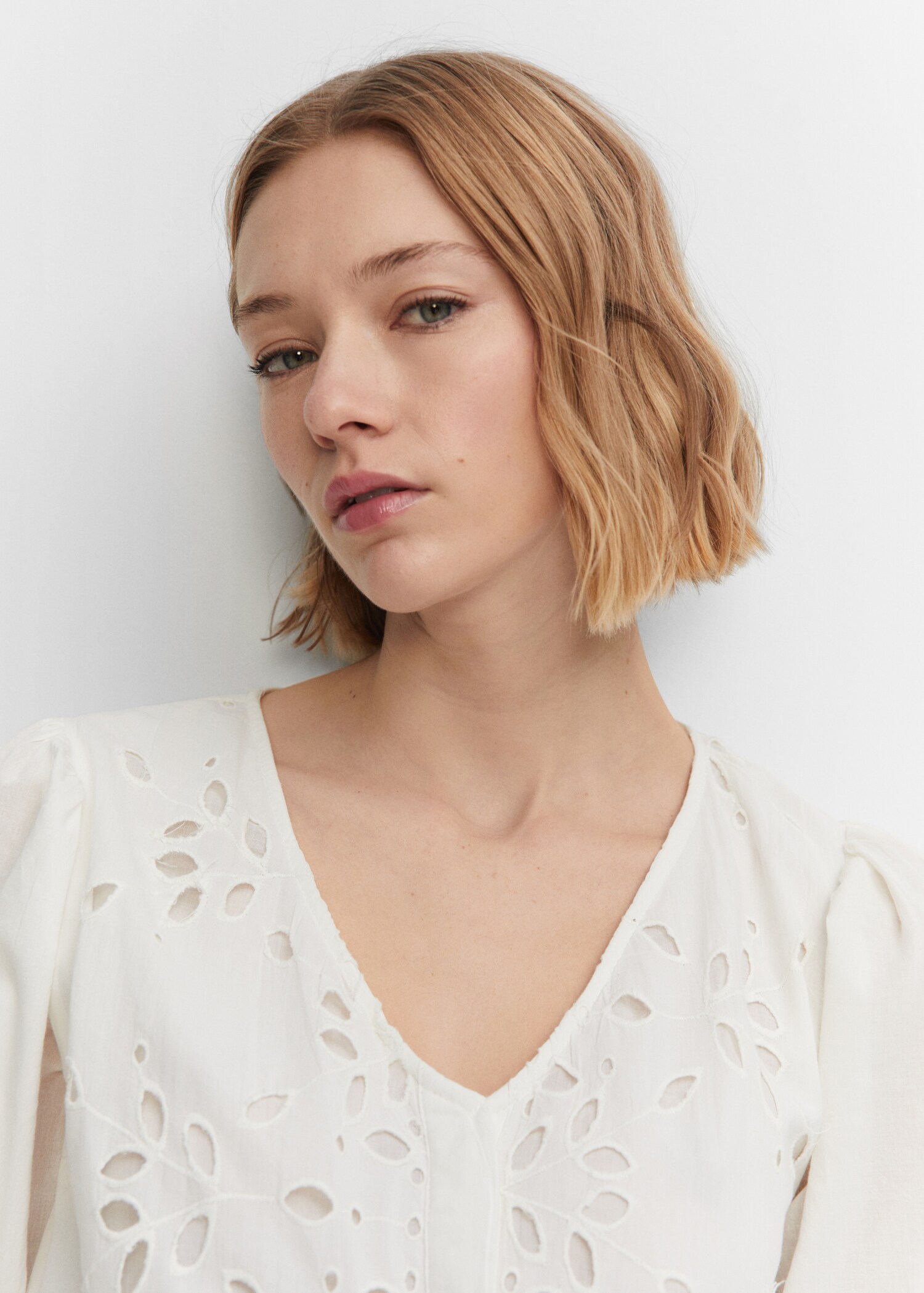 Openwork detail shirt dress - Details of the article 1