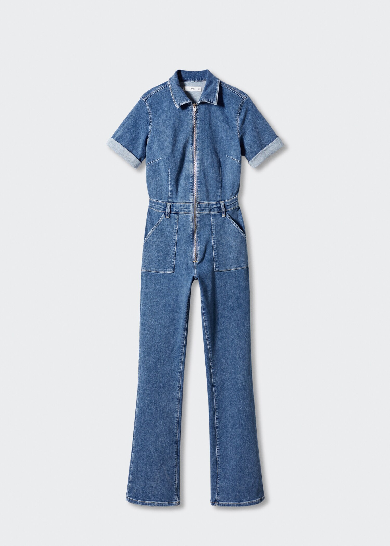 Denim zipper jumpsuit - Article without model