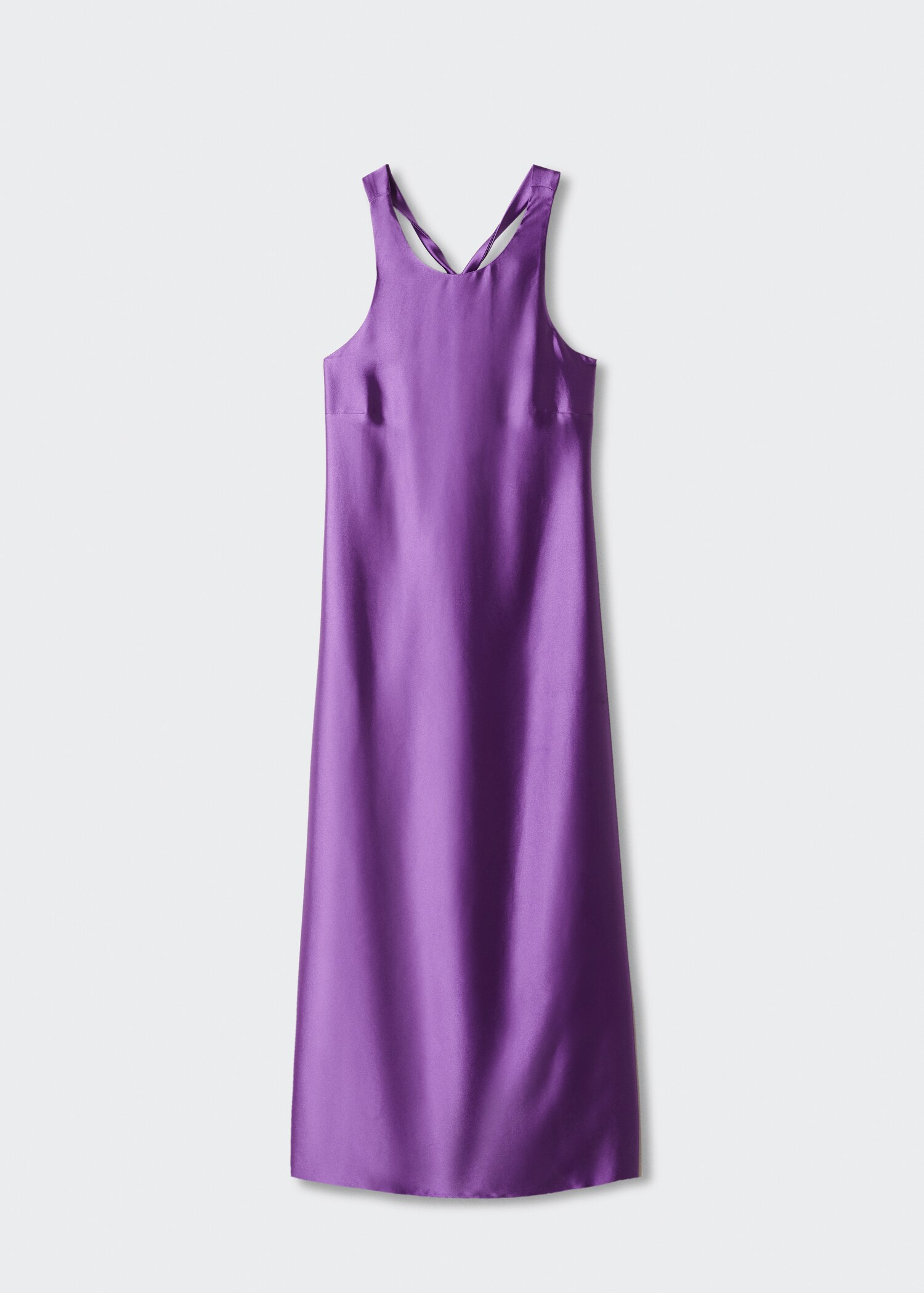 Rochie satinată parte peste parte în spate - Articol fără model