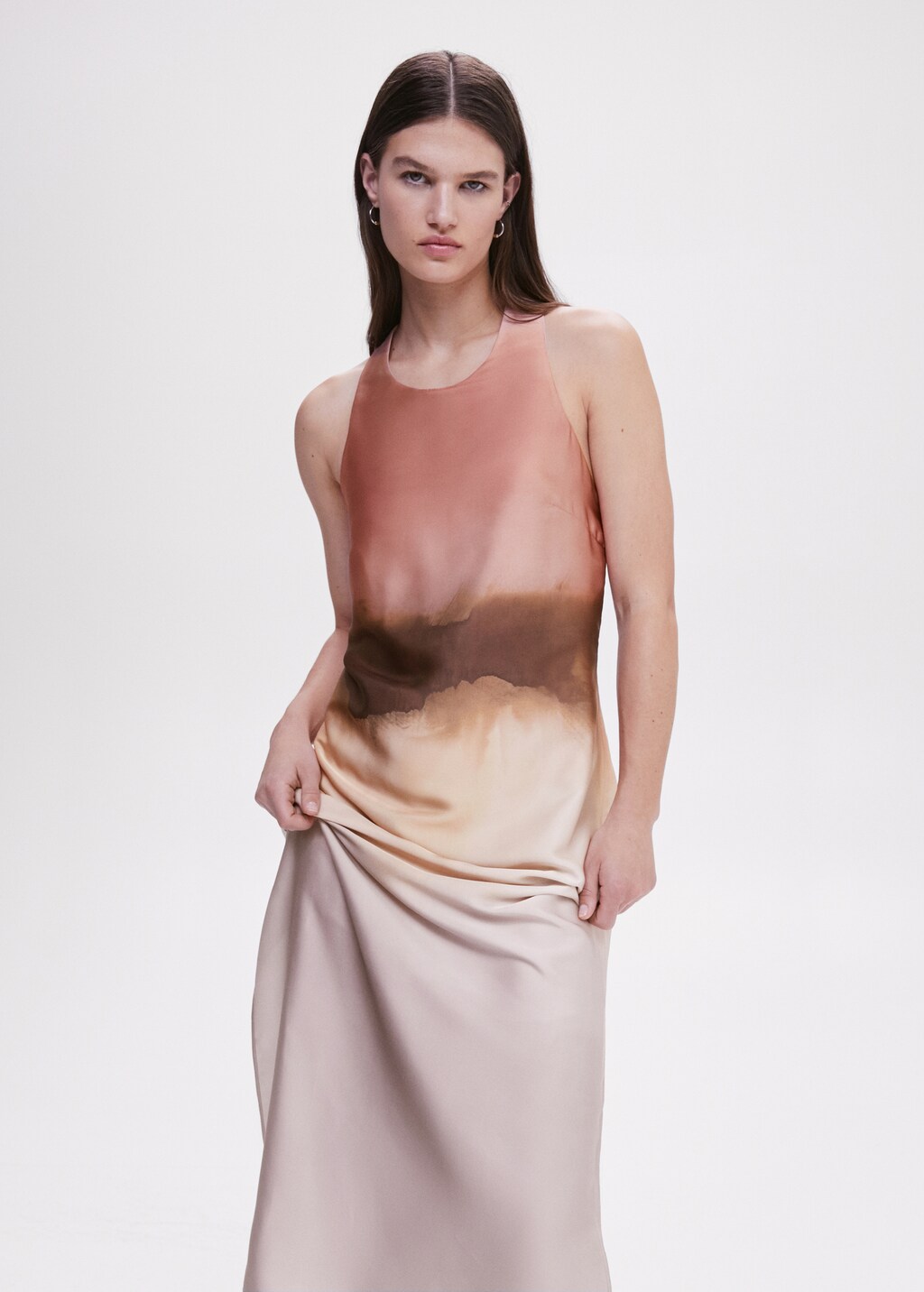 Plain satin dress sale