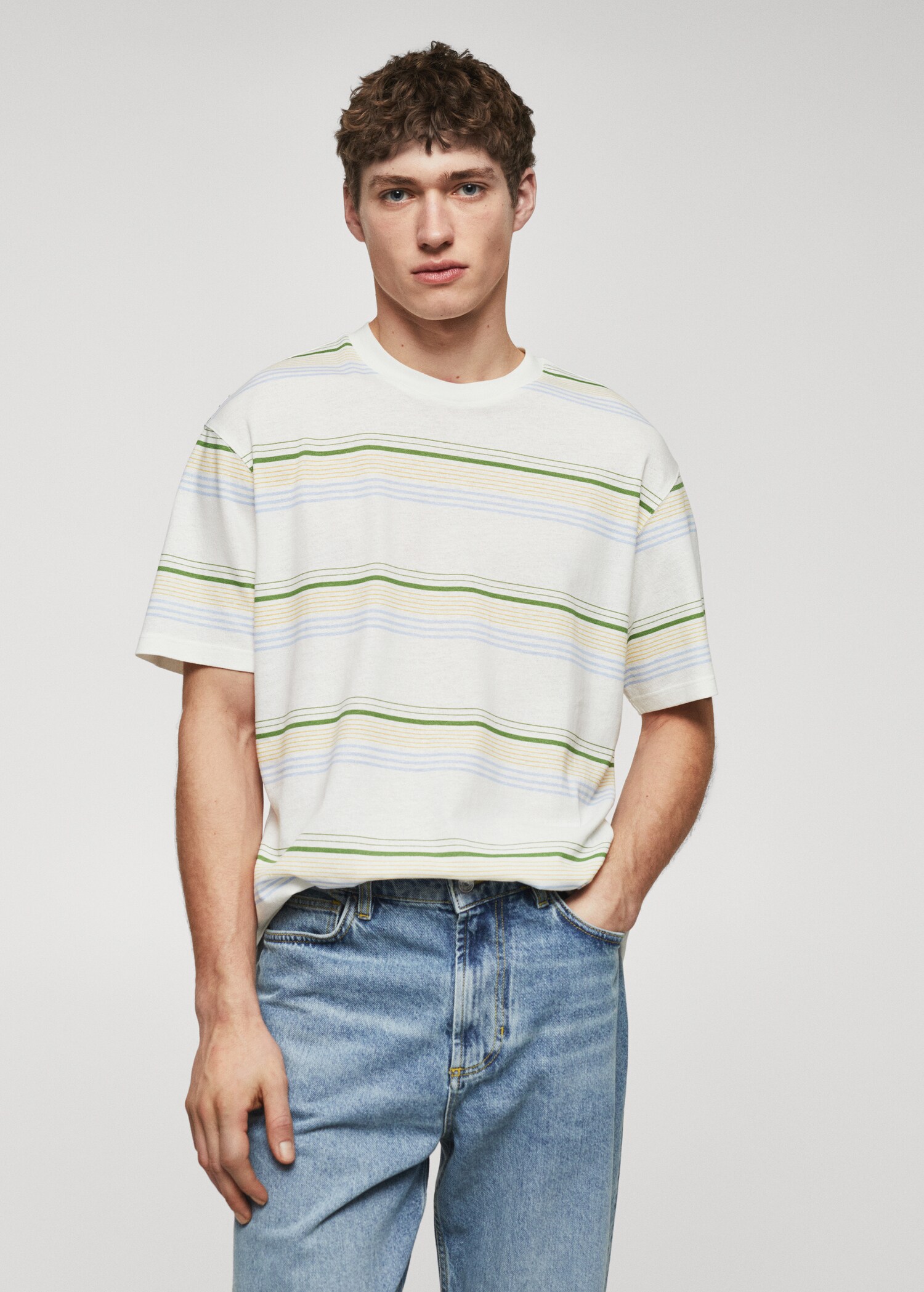 Textured striped T-shirt - Medium plane