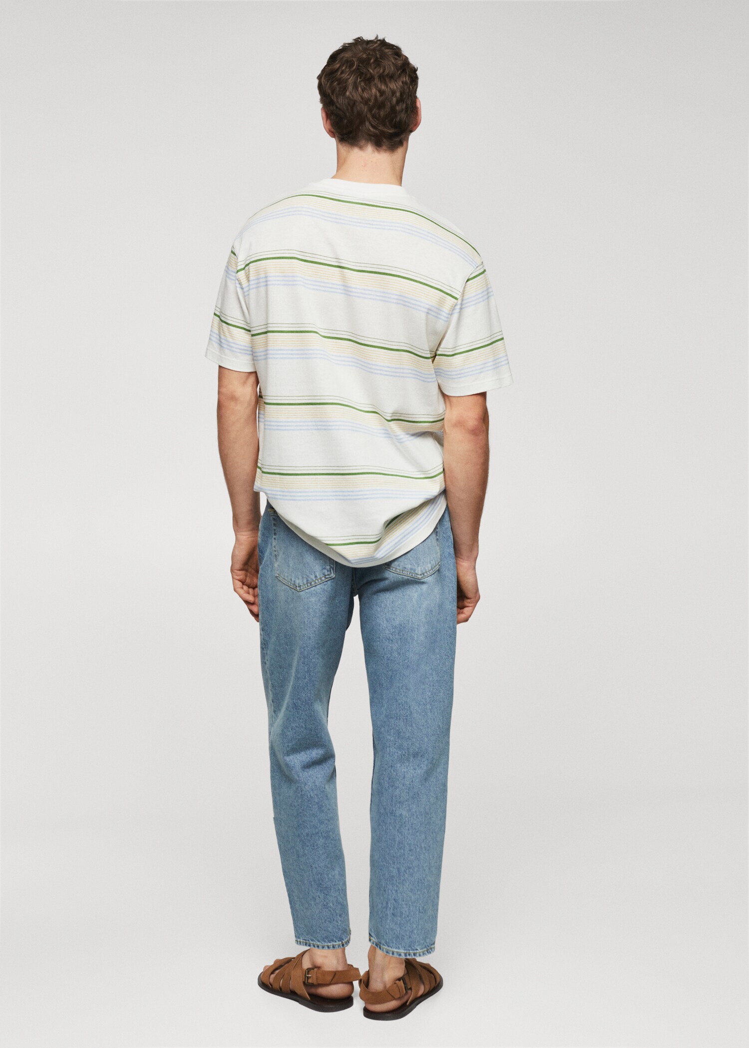 Textured striped T-shirt - Reverse of the article