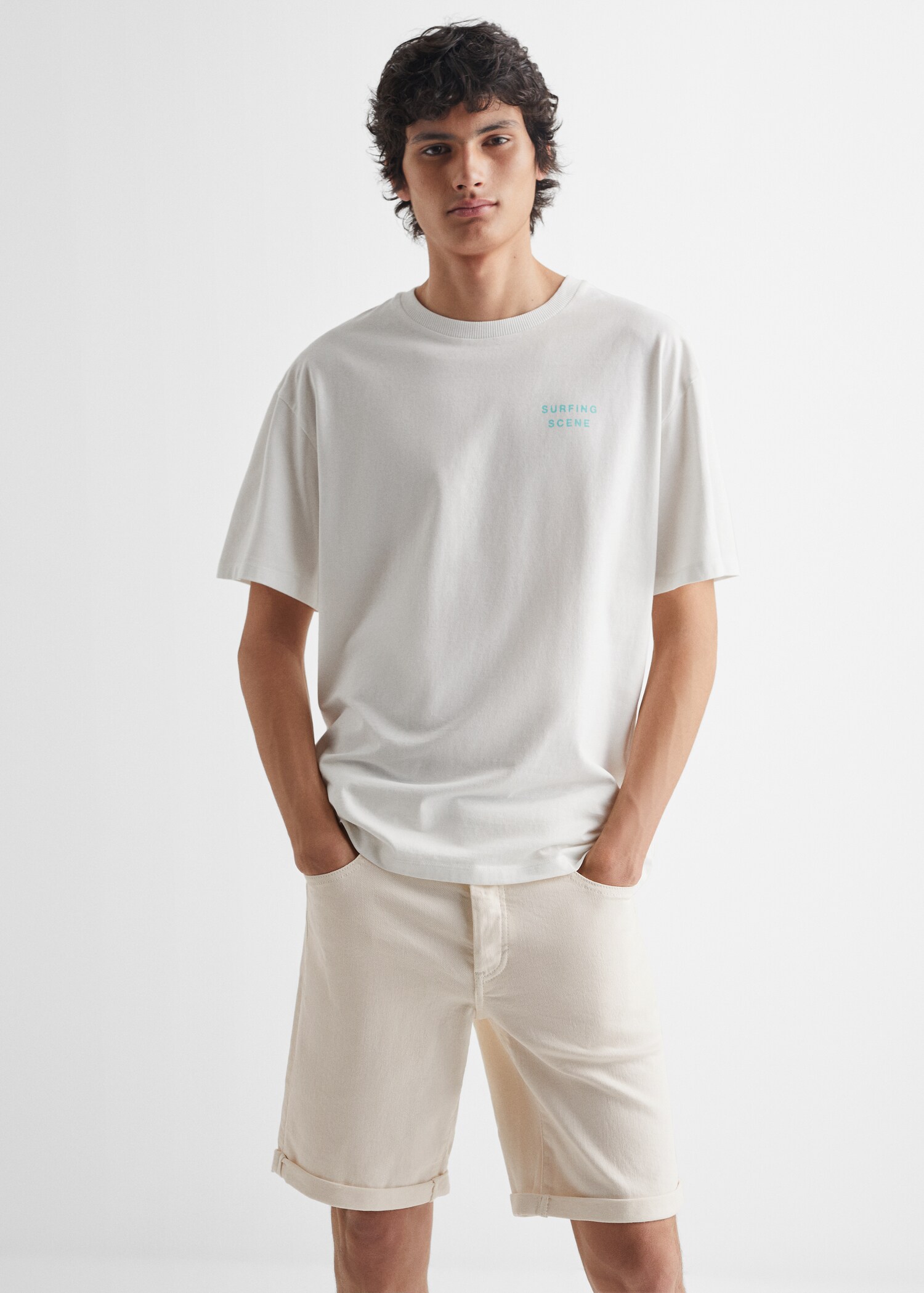 Printed cotton-blend T-shirt - Medium plane