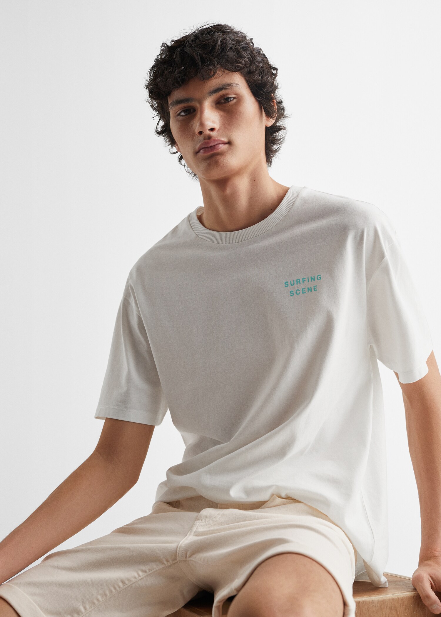 Printed cotton-blend T-shirt - Details of the article 1