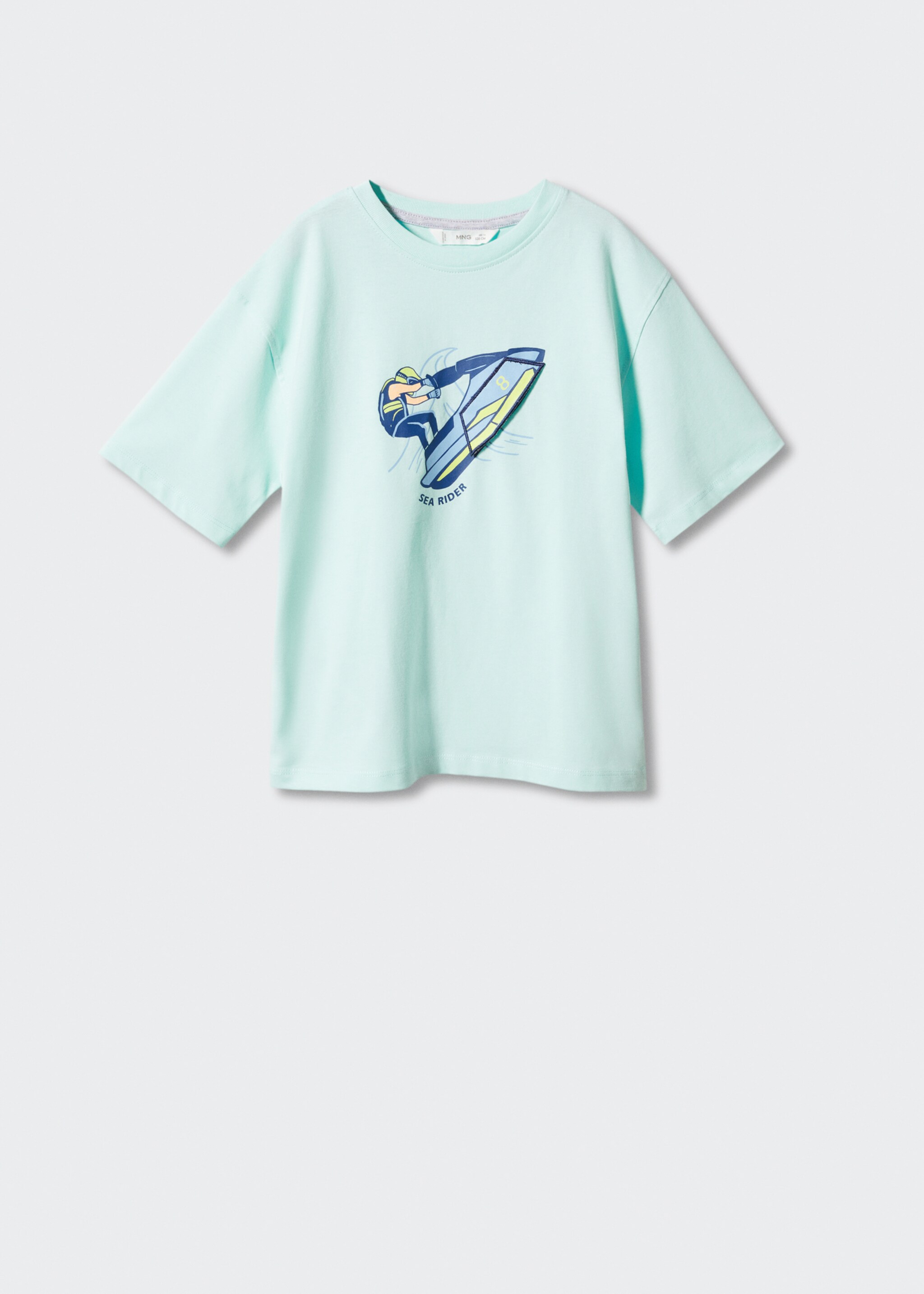 Samarreta barreja cotó estampada - Article sense model, Turquesa. Ref: 47017840-00.