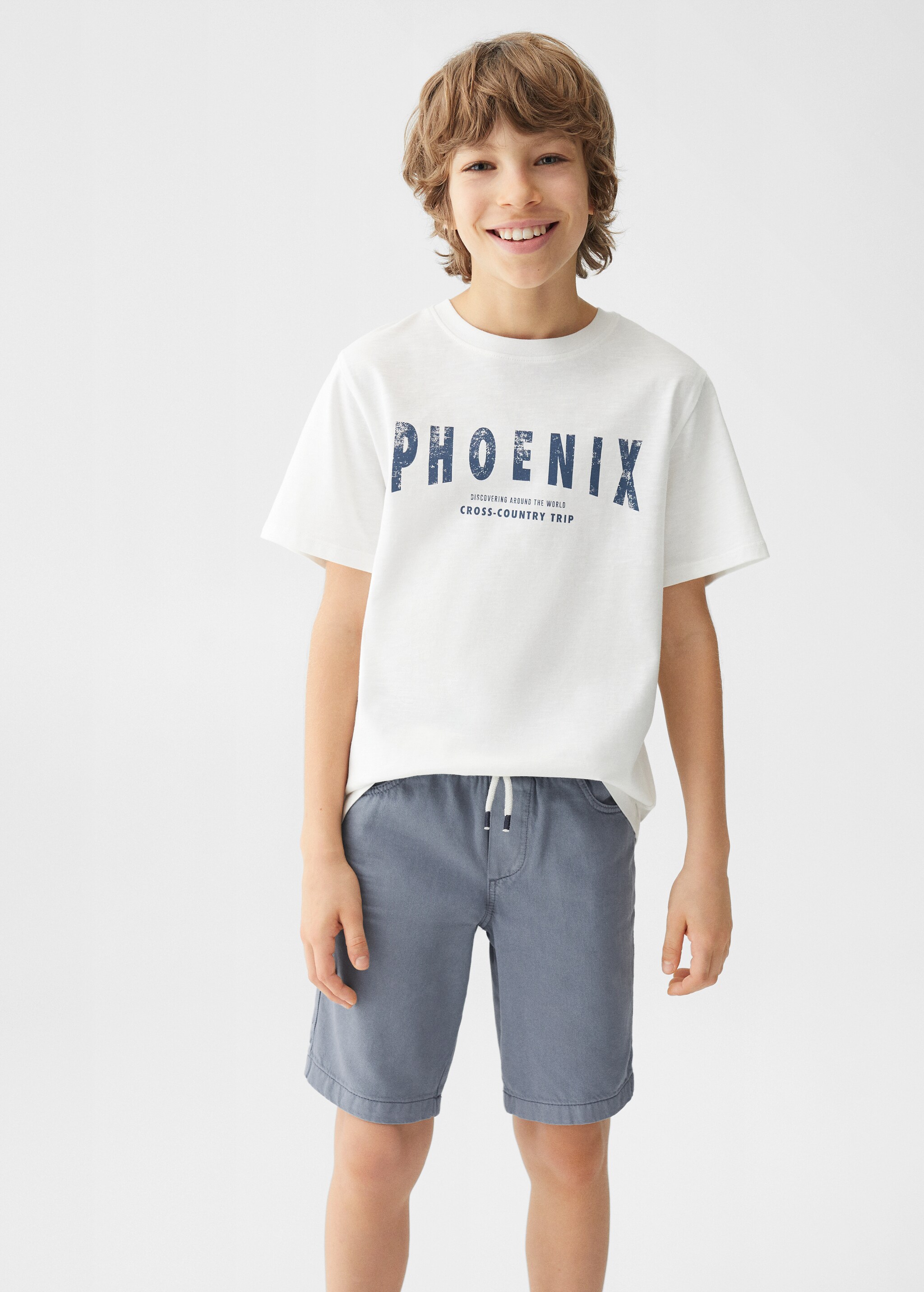 Printed cotton-blend T-shirt - Medium plane