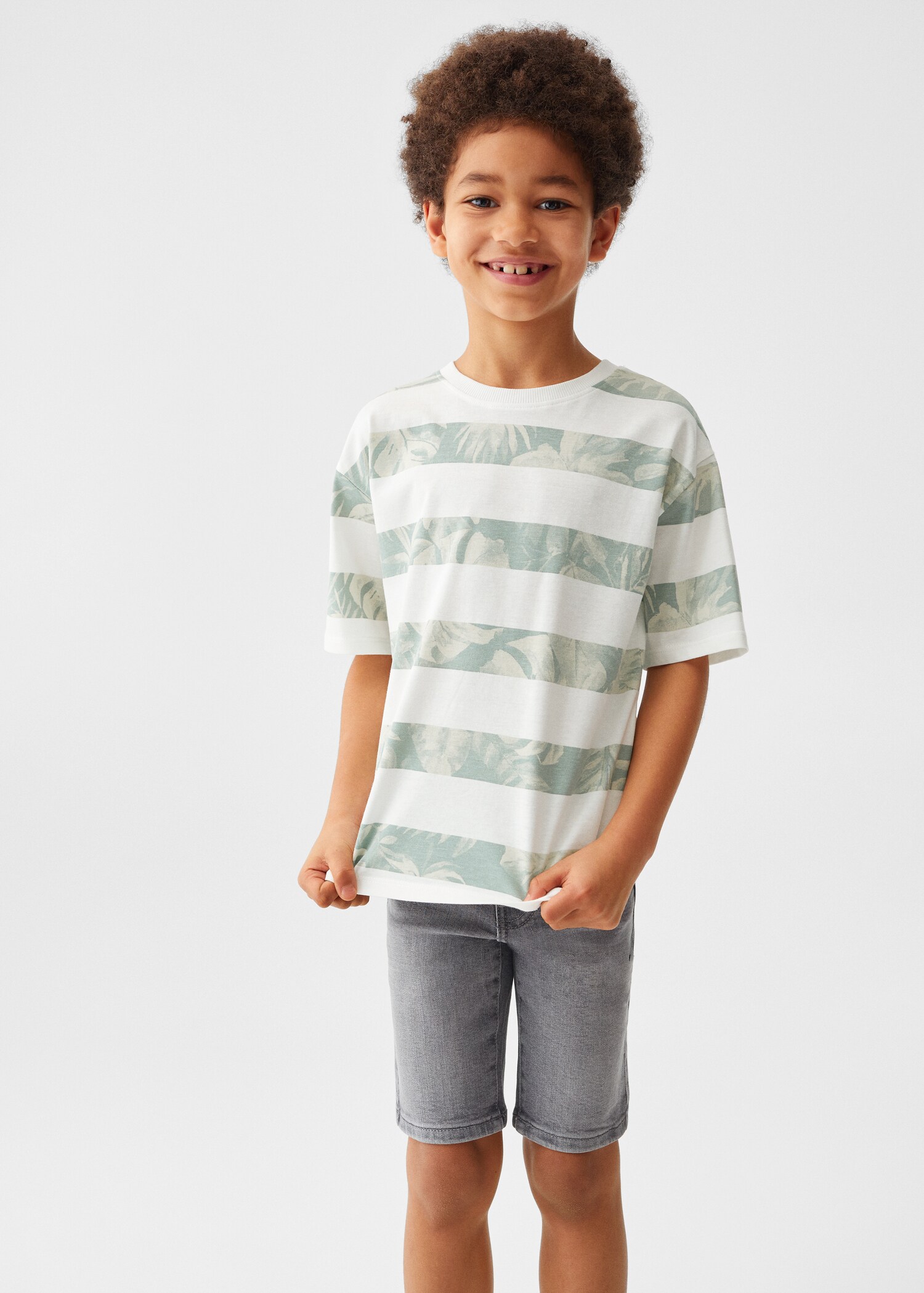 Printed striped T-shirt - Medium plane
