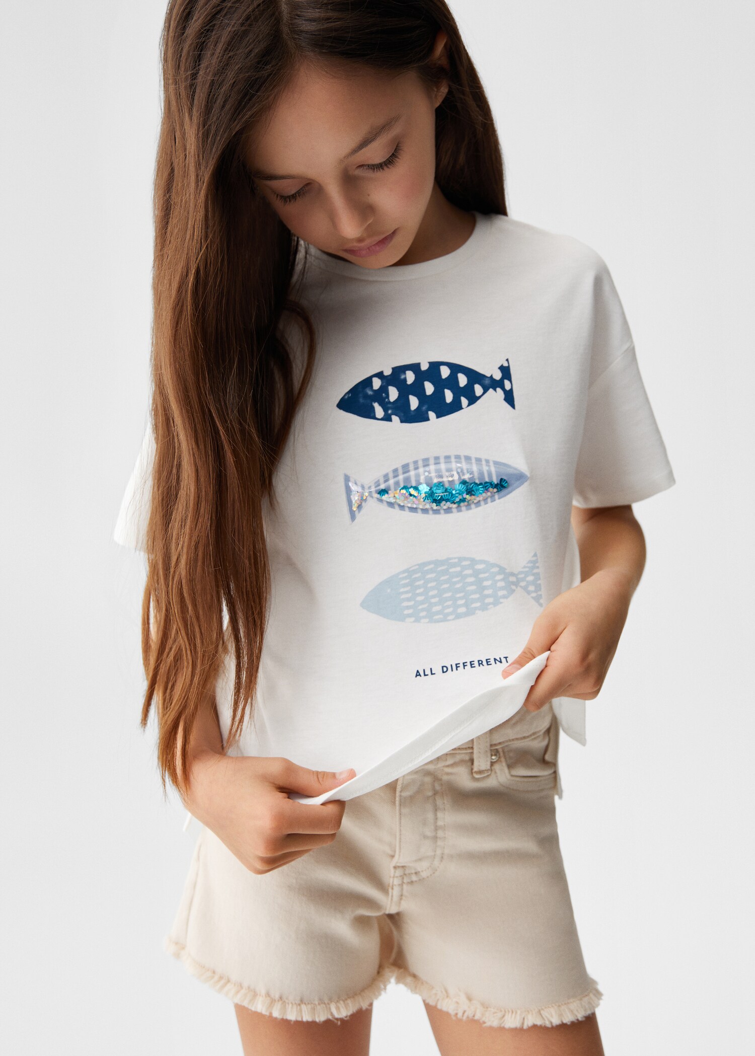 Printed cotton-blend T-shirt - Medium plane
