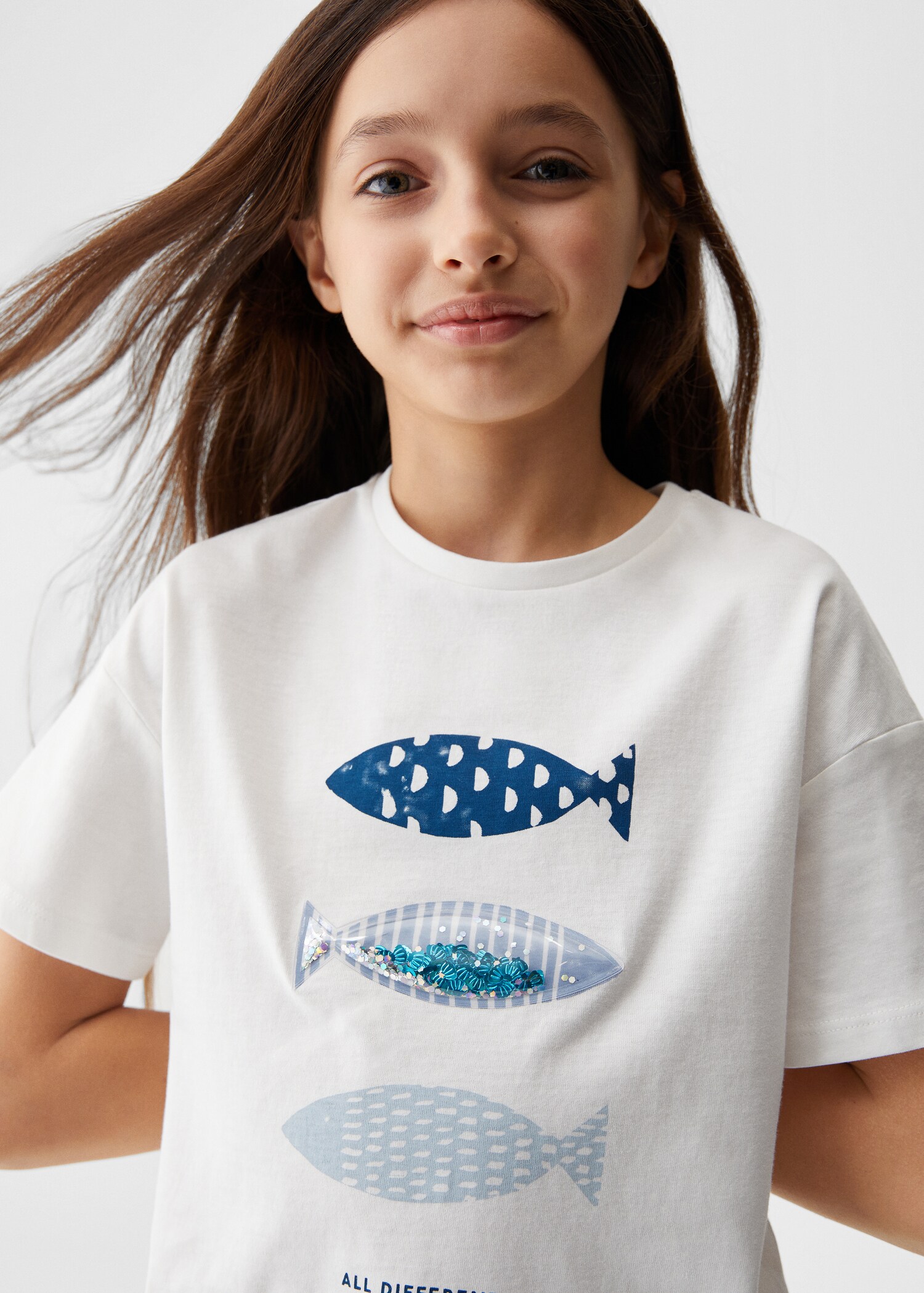 Printed cotton-blend T-shirt - Details of the article 1