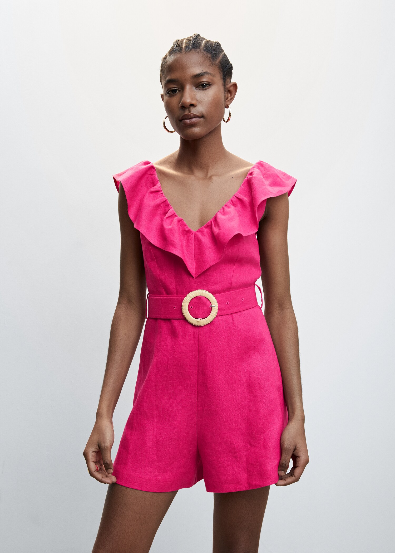 Jumpsuit i linne volang - Bild av mittparti