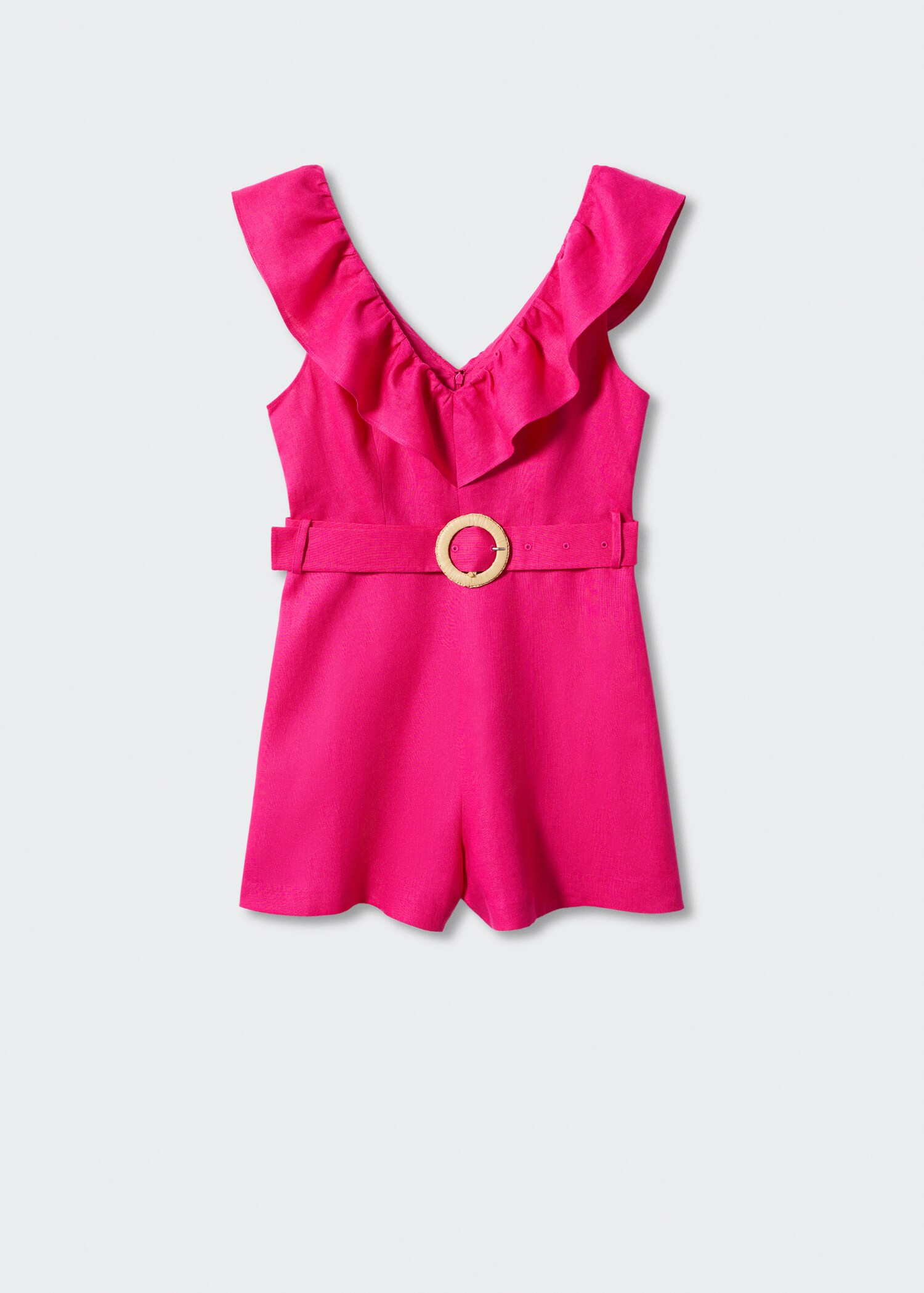 Jumpsuit i linne volang - Artikel utan modell