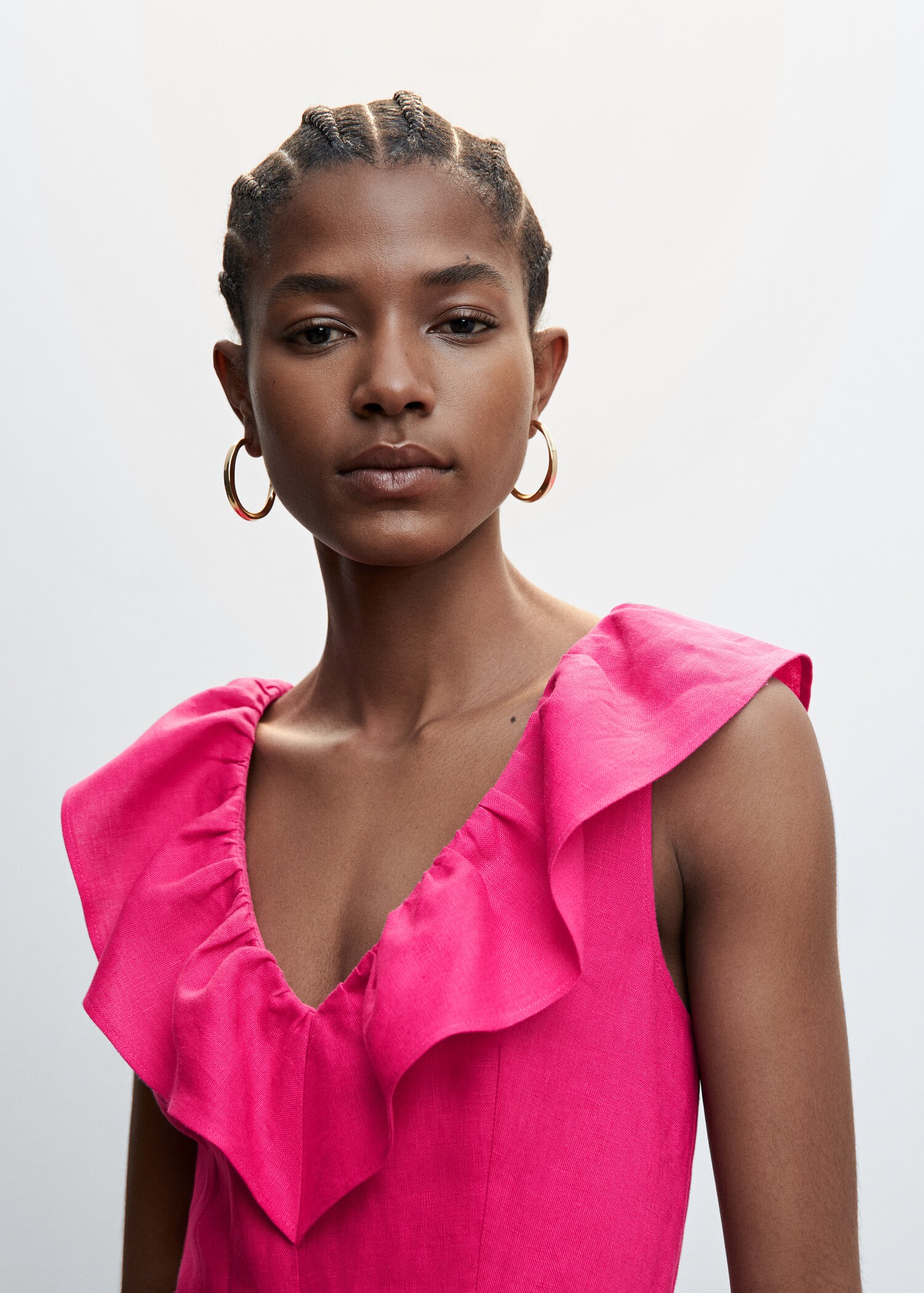 Jumpsuit i linne volang - Detaljer om artikeln 1