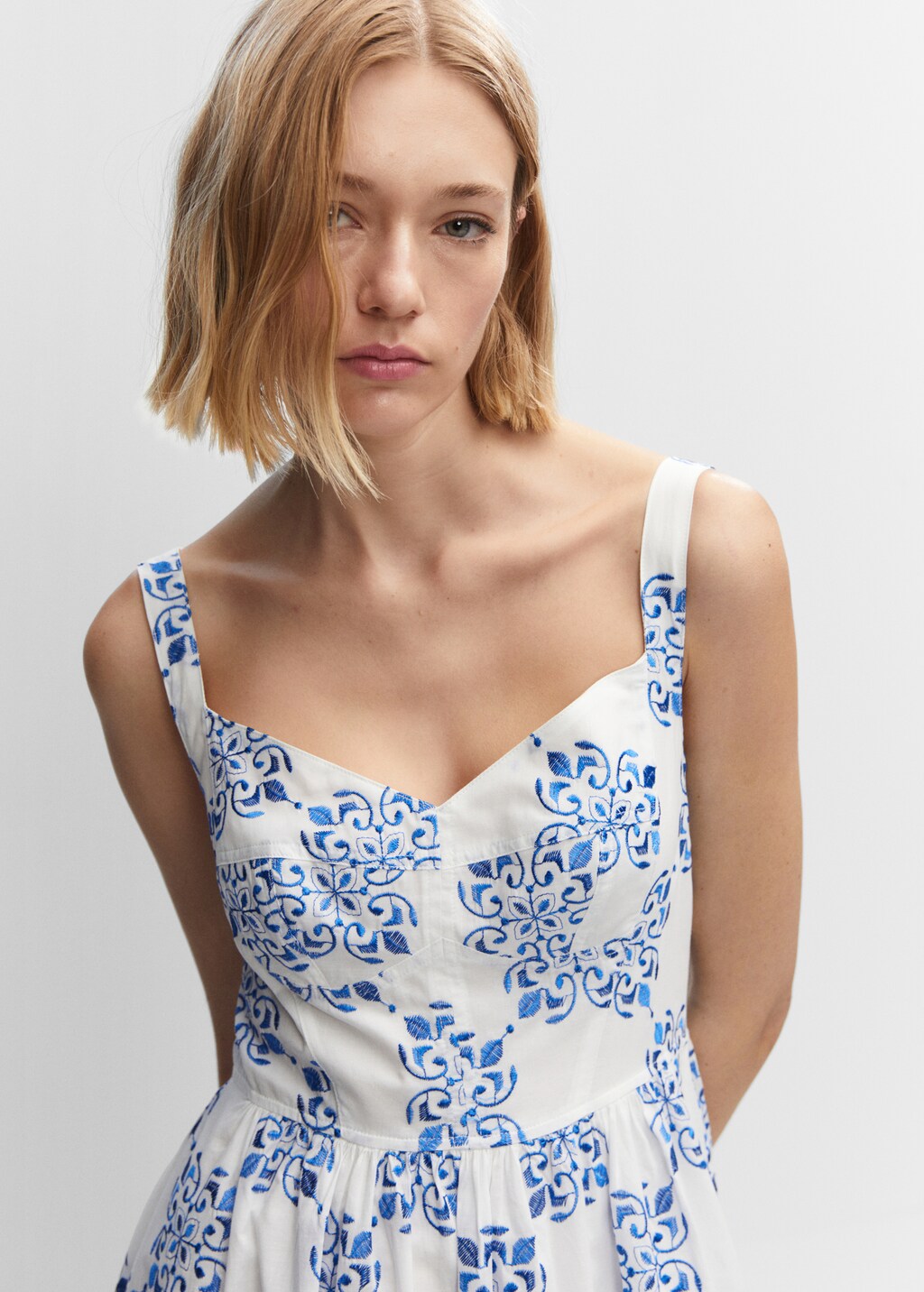 Embroidered flared dress