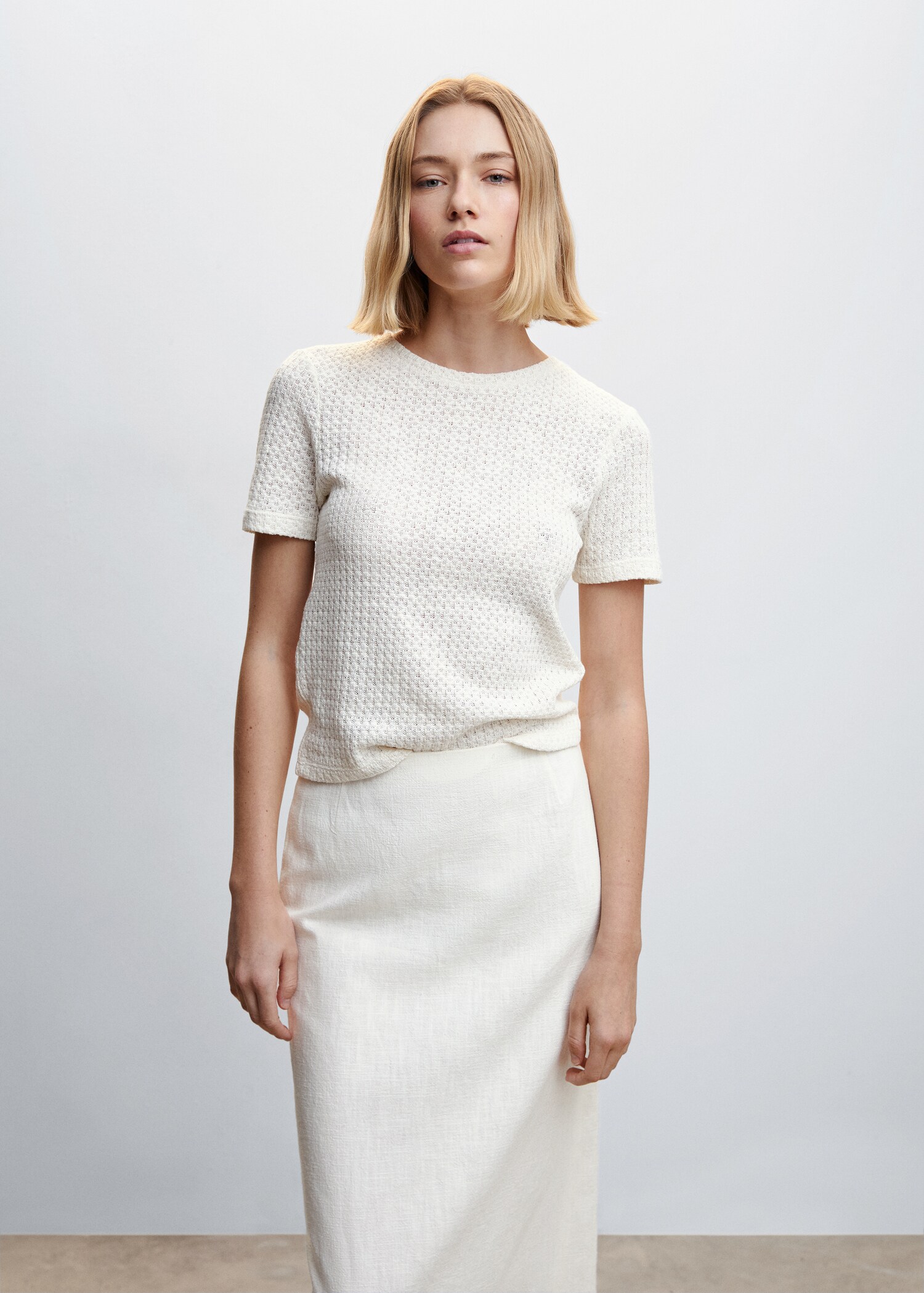 Knit cotton T-shirt - Medium plane