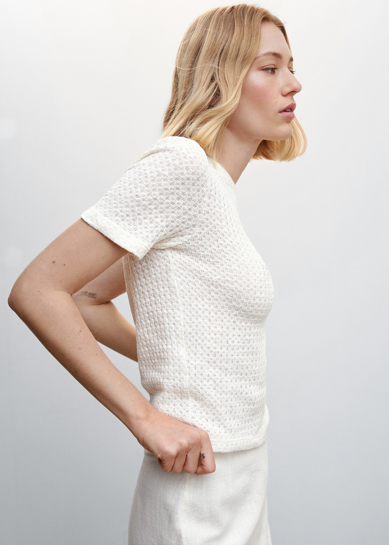 Knit cotton T-shirt - Details of the article 1