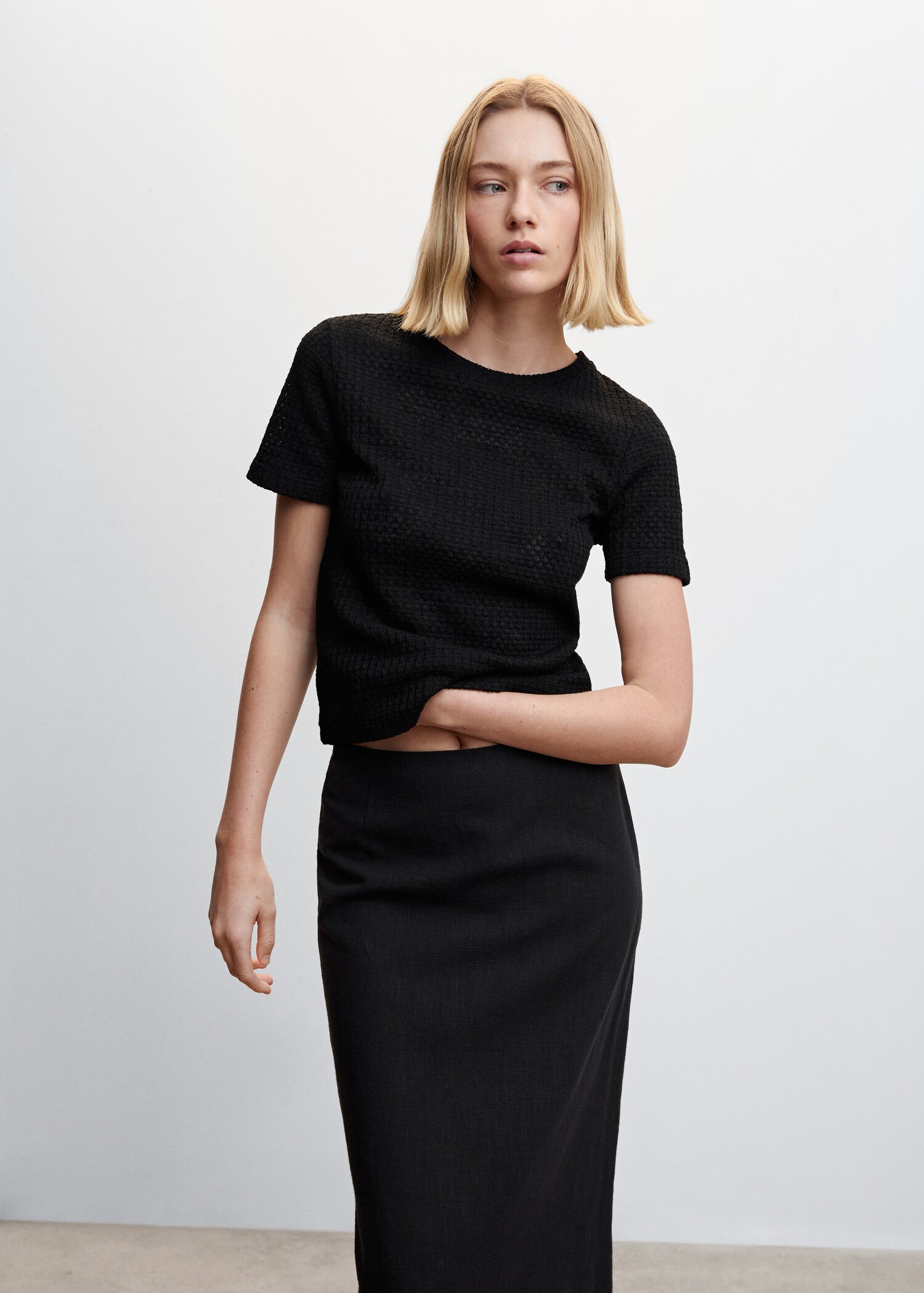 Knit cotton T-shirt - Medium plane