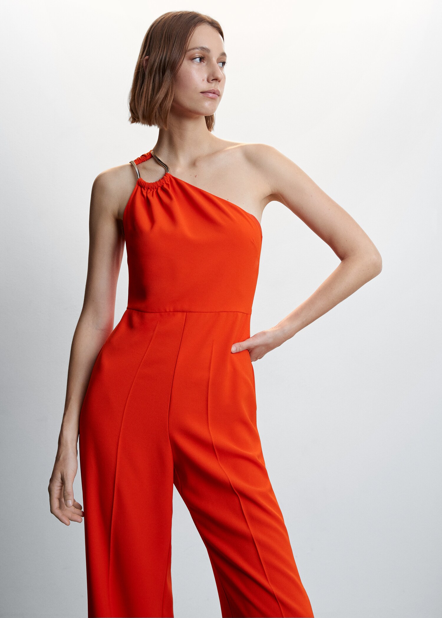 Asymmetrical jumpsuit with metallic detail - Medium plane