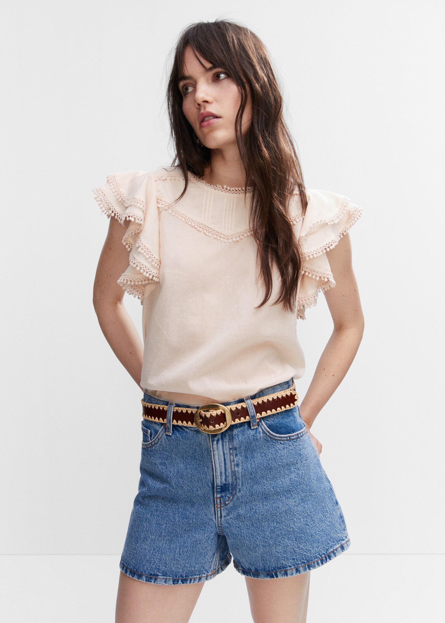 Frills embroidered shirt - Medium plane