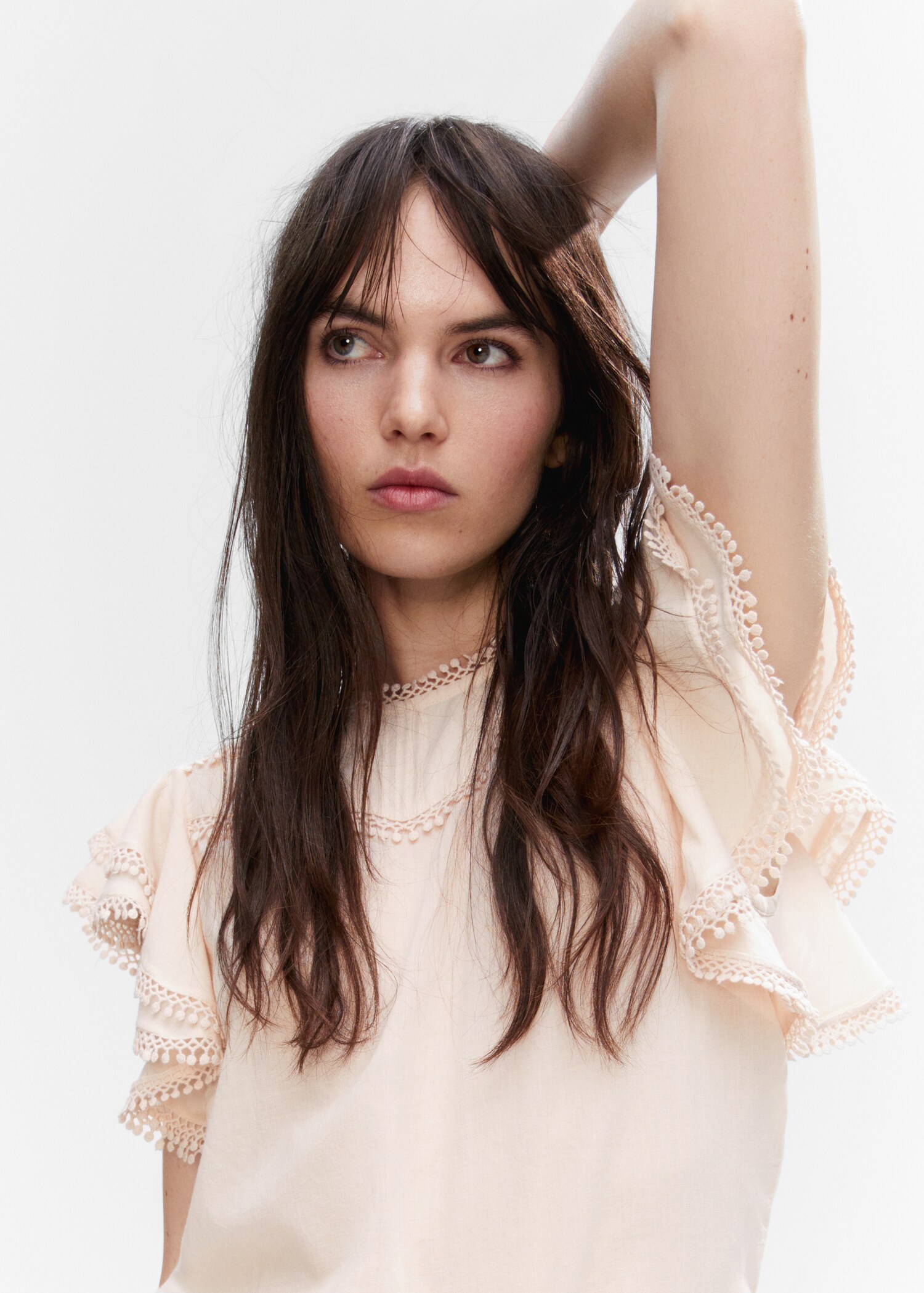 Frills embroidered shirt - Details of the article 1
