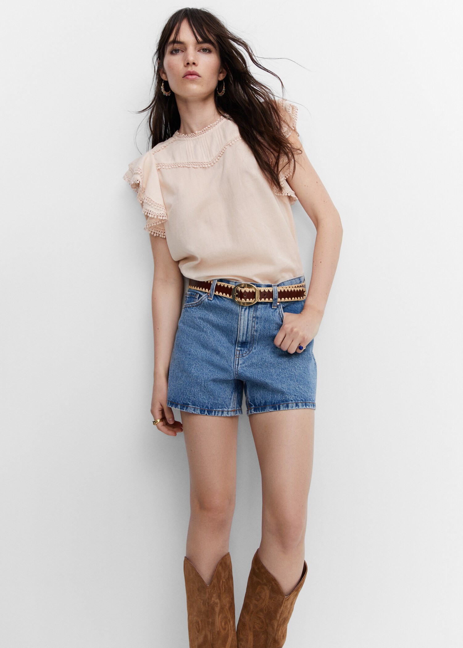 Frills embroidered shirt - Details of the article 2