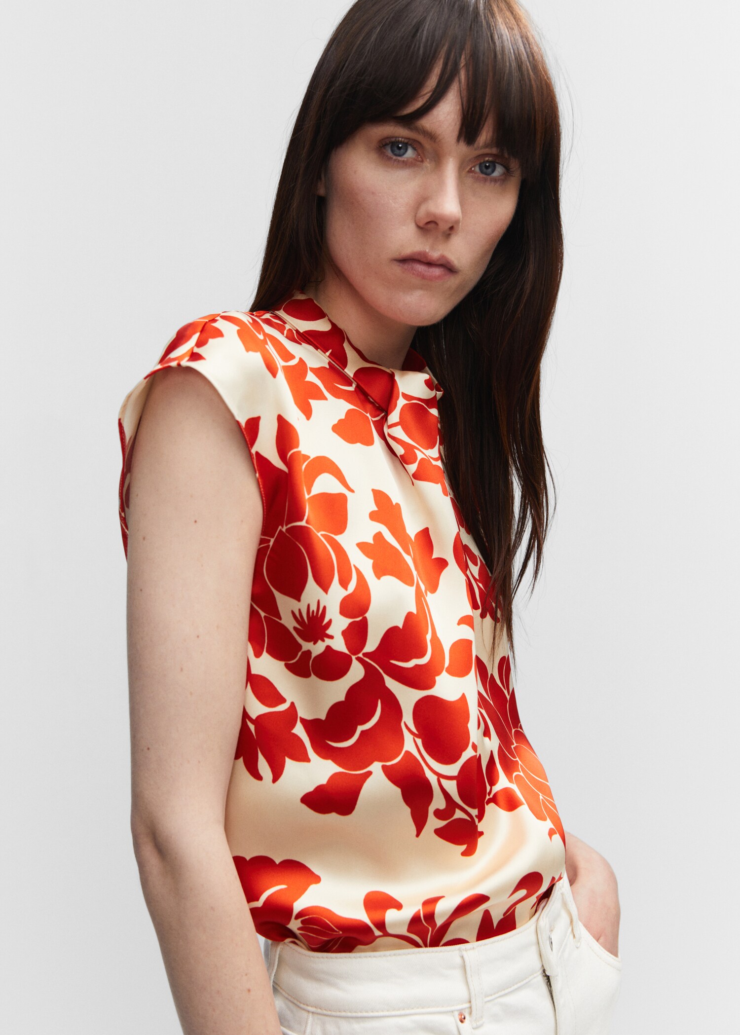 Blusa satinada floral - Detalle del artículo 1