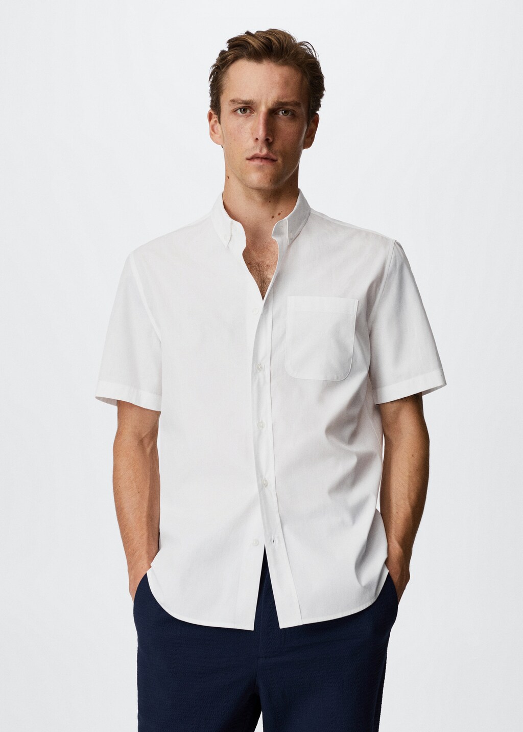 Camisa mango outlet best sale