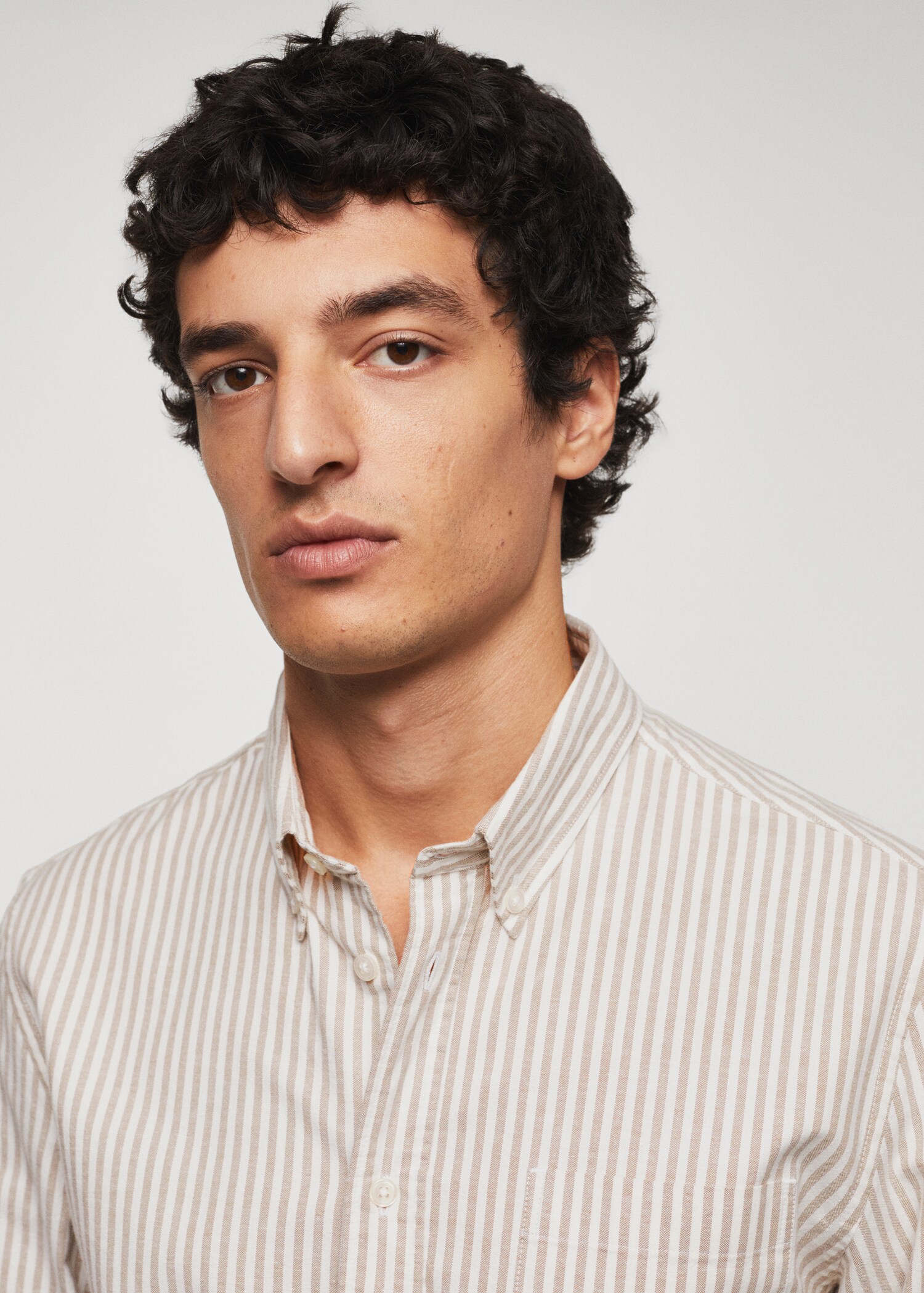 Regular-fit cotton striped shirt - Details of the article 1