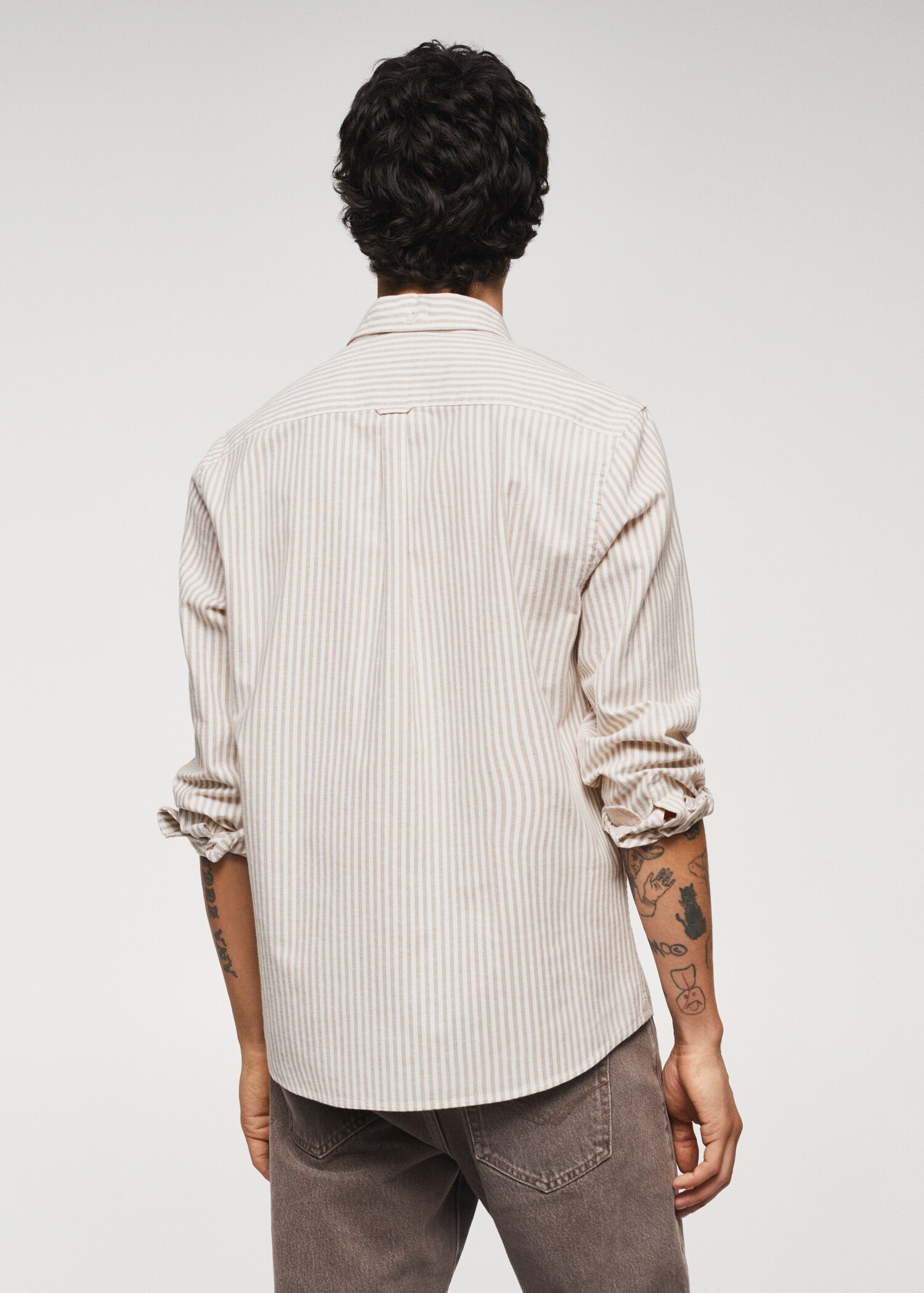 Regular-fit cotton striped shirt - Reverse of the article