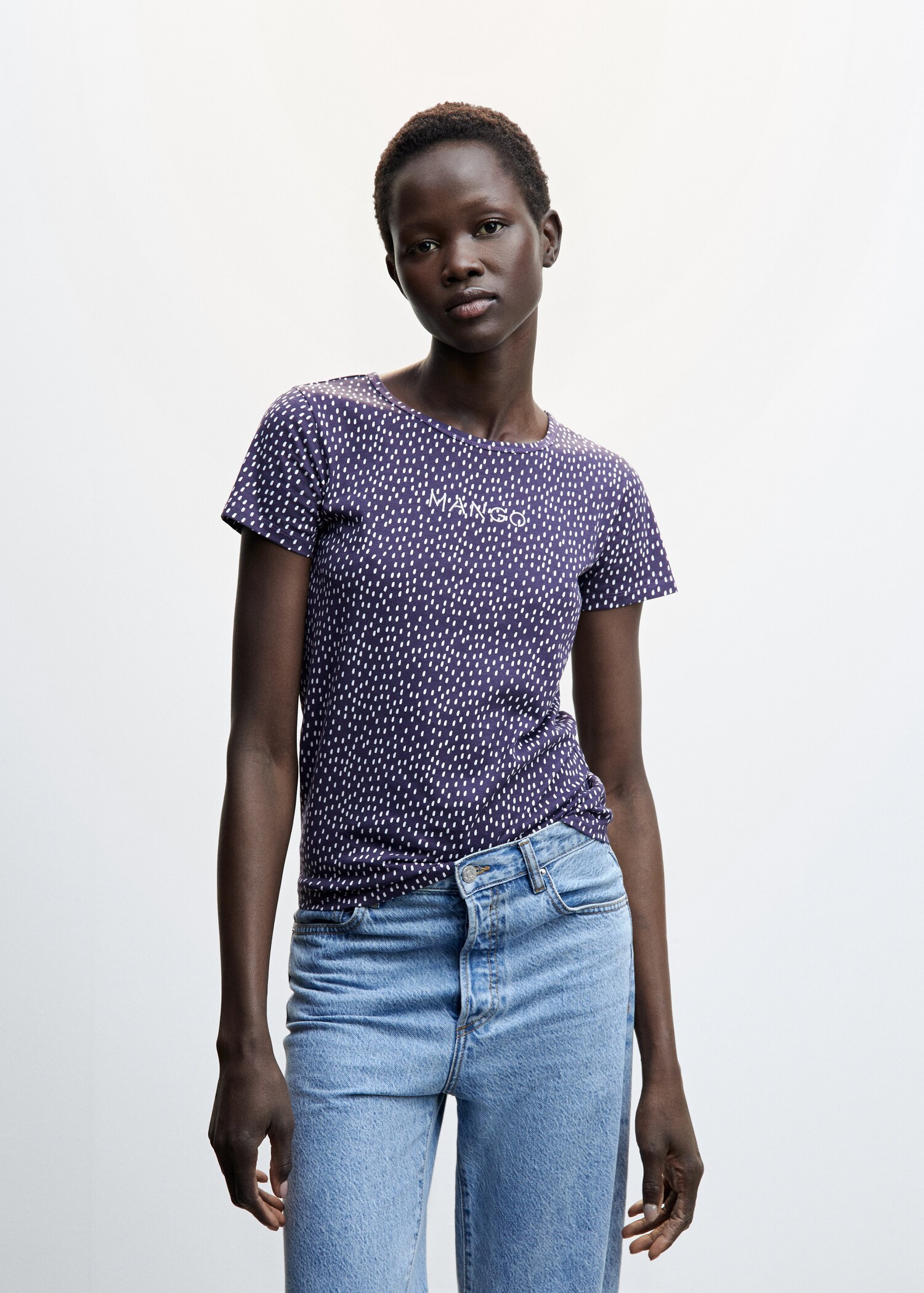 Embroidered logo print t-shirt - Medium plane