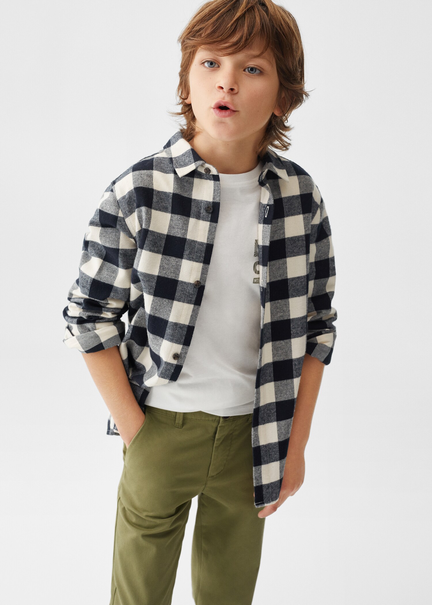 Cotton chinos - Medium plane