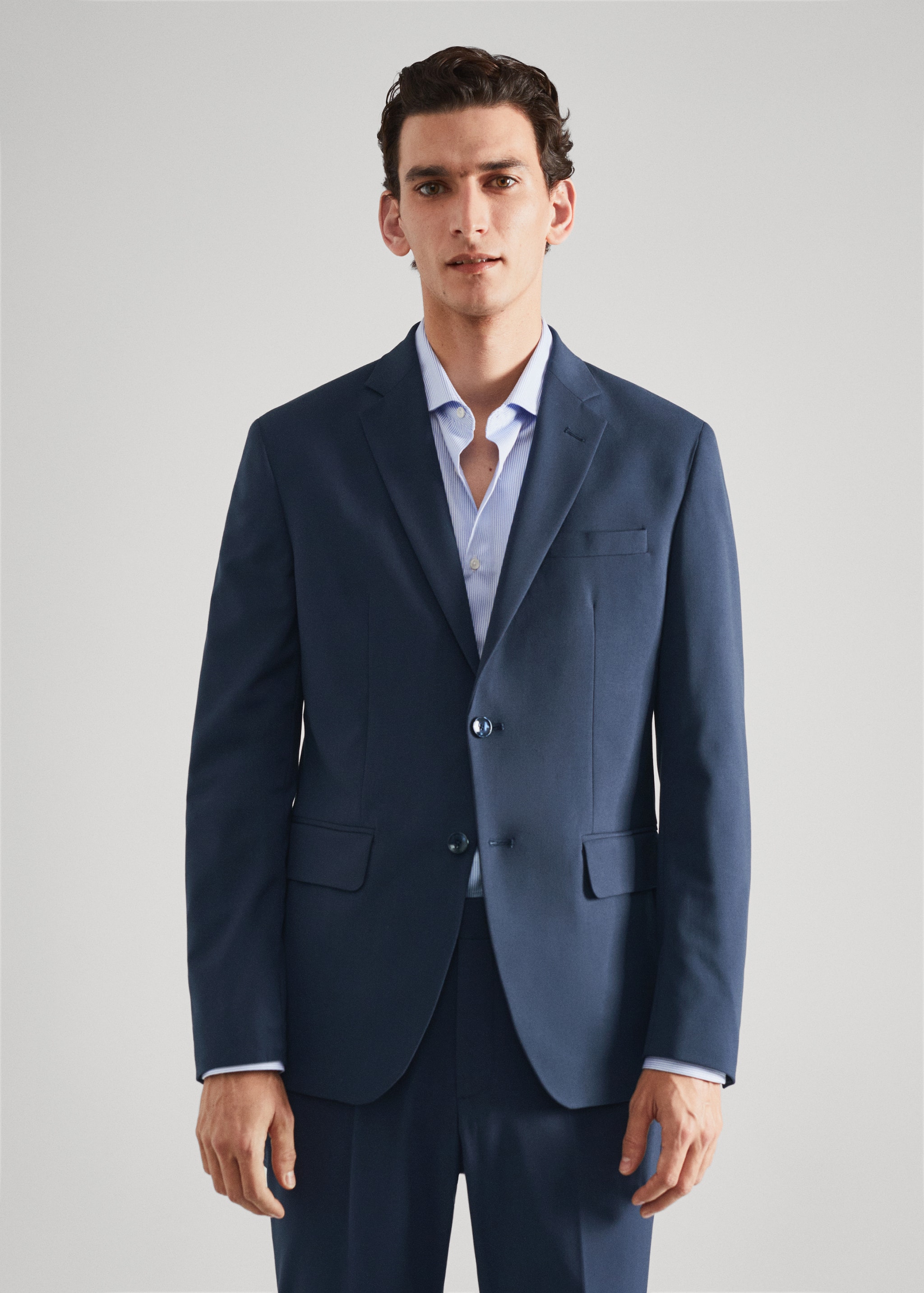 Slim-fit suit blazer - Medium plane