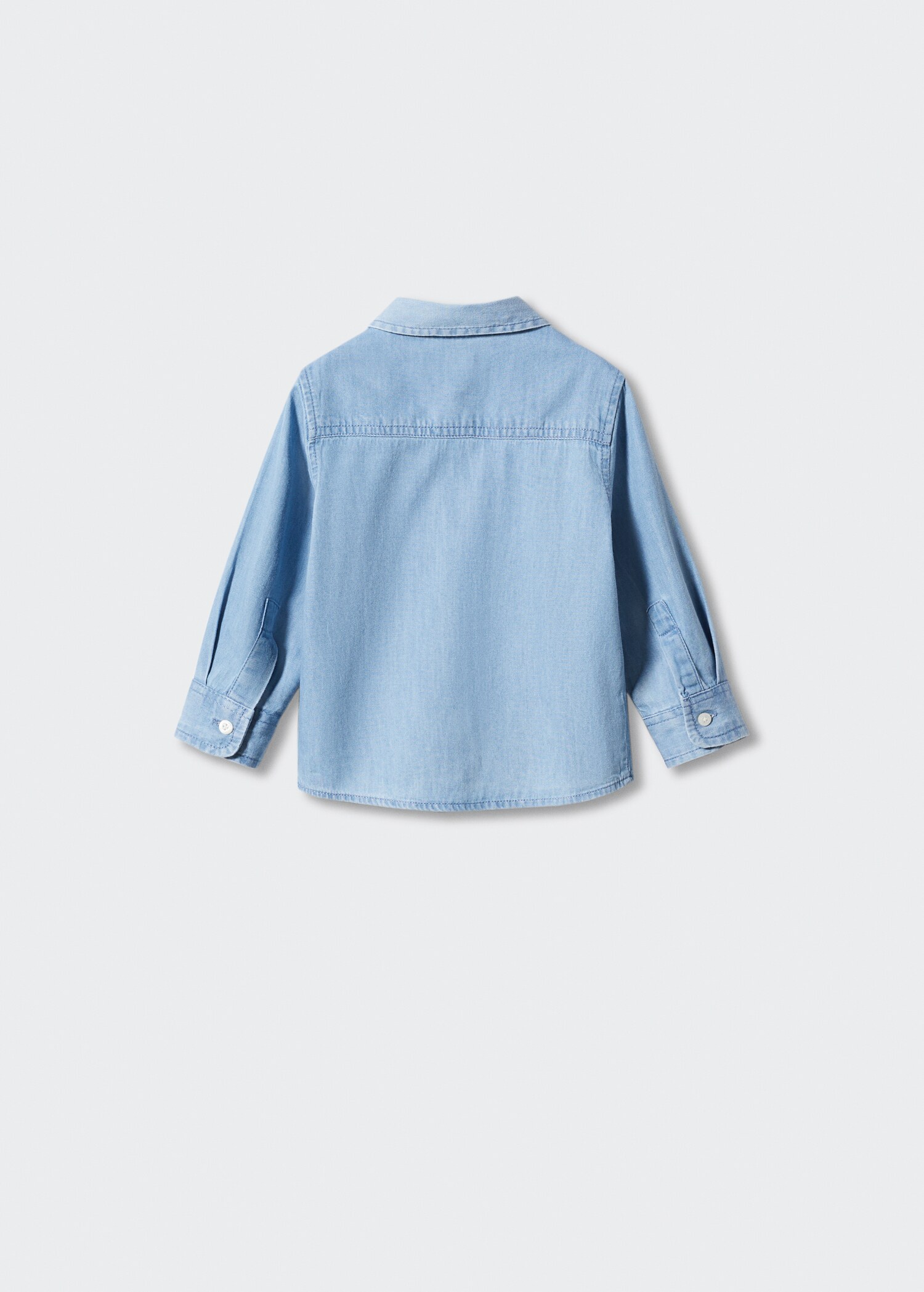 Regular-fit denim shirt with pocket - Reverse of the article