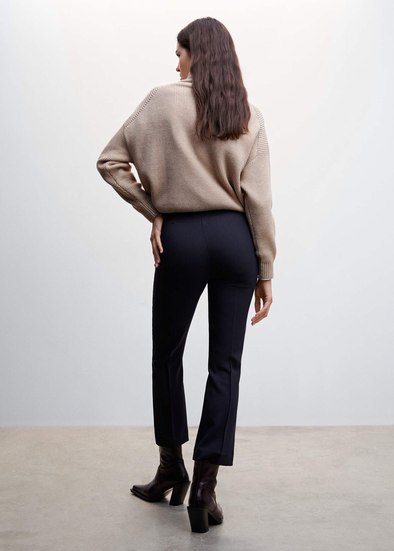 Pantalons rectes crop - Revers de l'article