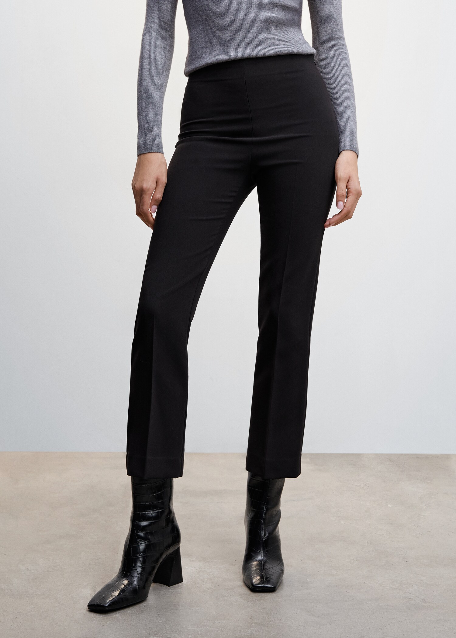 Straight-cut crop trousers - Medium plane