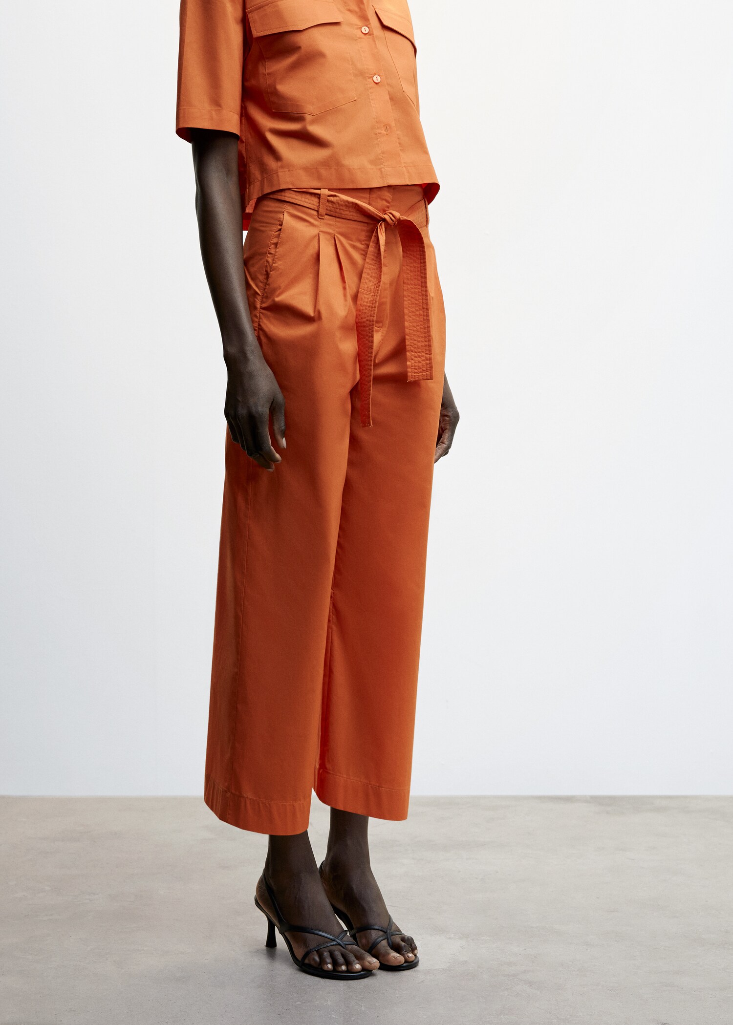 Pleated culottes pants - Medium plane