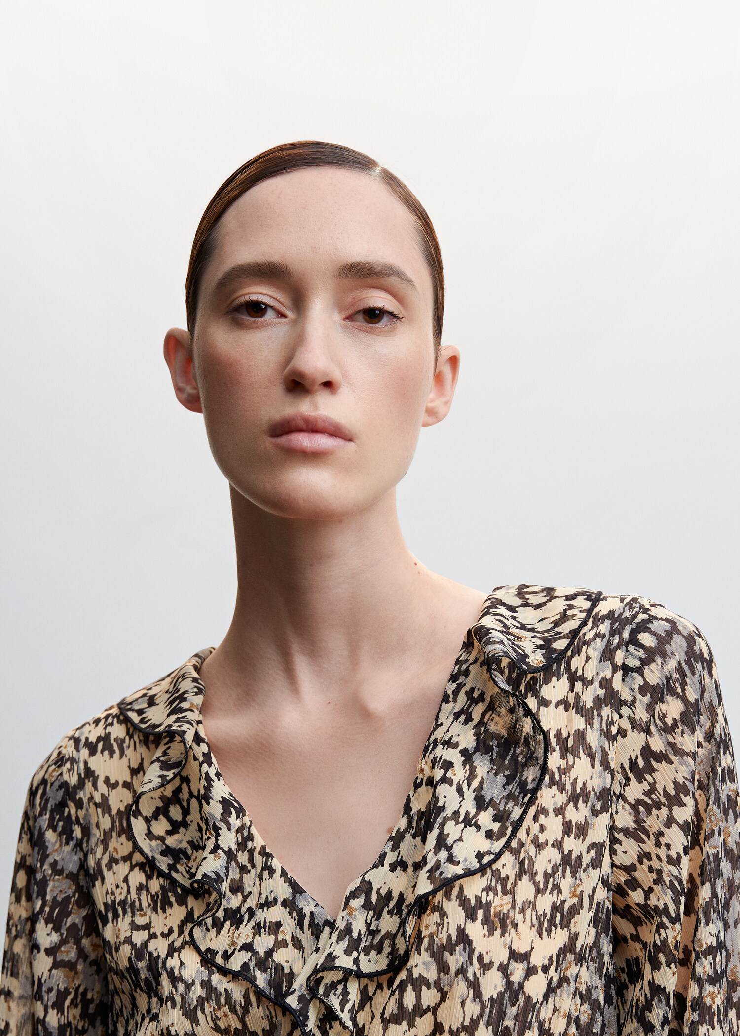 Ruffled printed dress - Details of the article 1