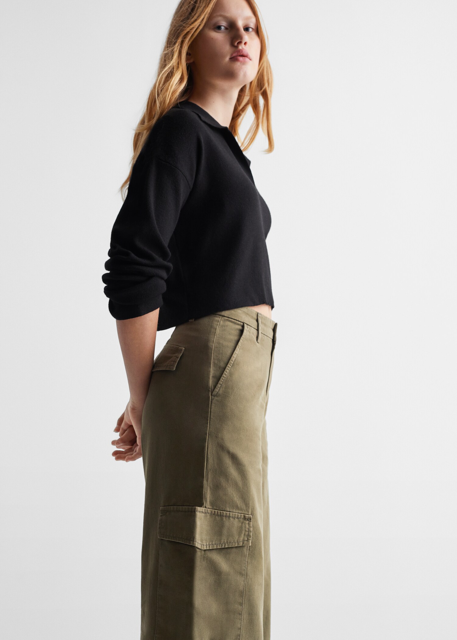 Pantalon cargo coton - Plan moyen