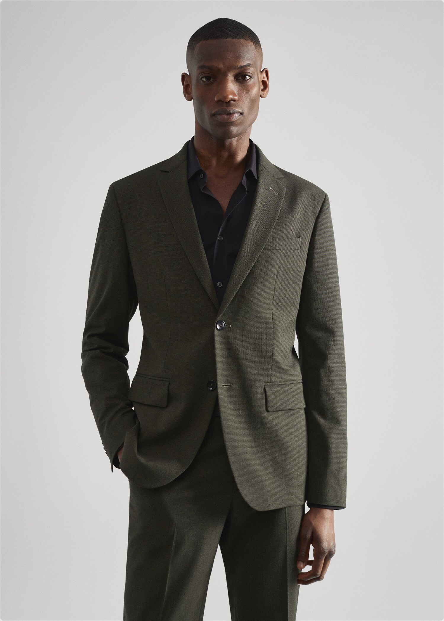 Slim-fit suit blazer - Medium plane