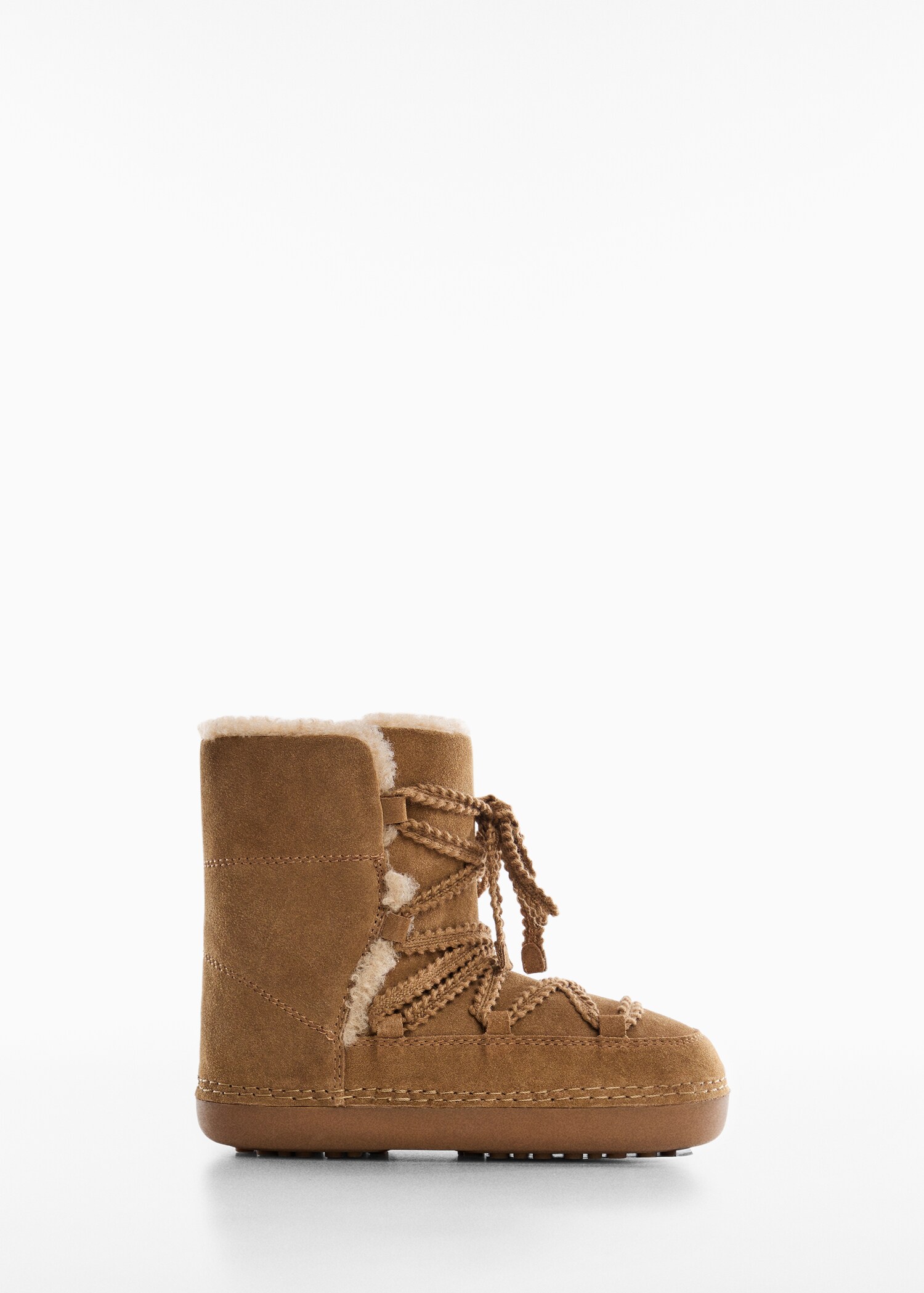 Bottes cuir imitation mouton retourné lacets - Article sans modèle