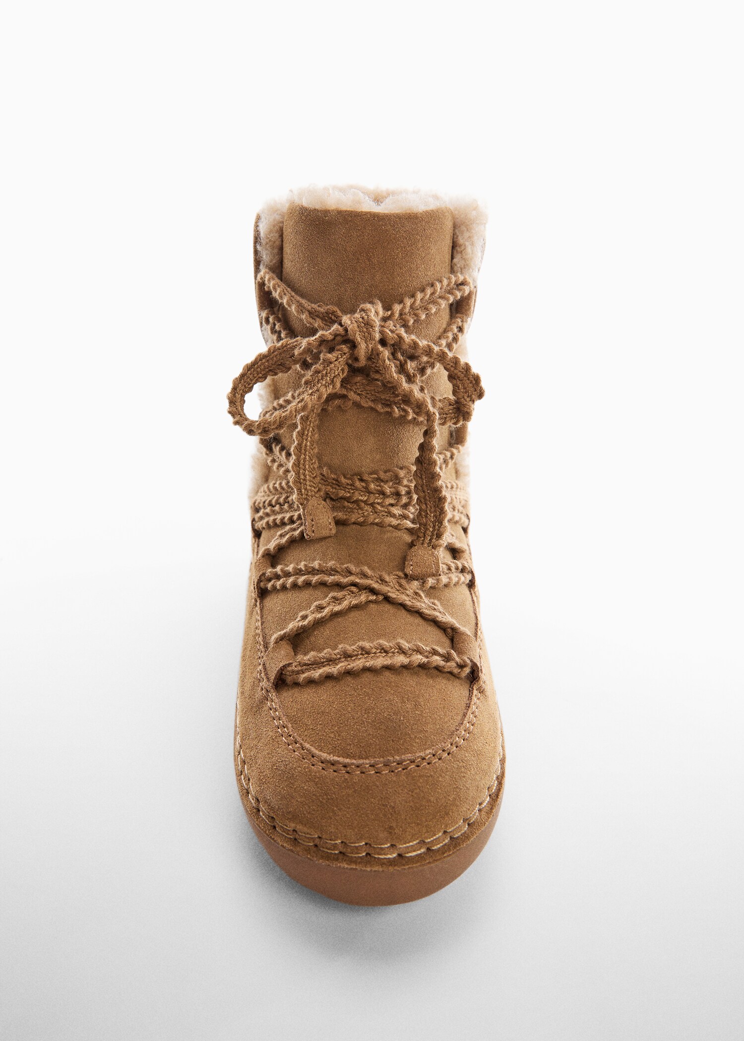 Bottes cuir imitation mouton retourné lacets - Détail de l'article 2
