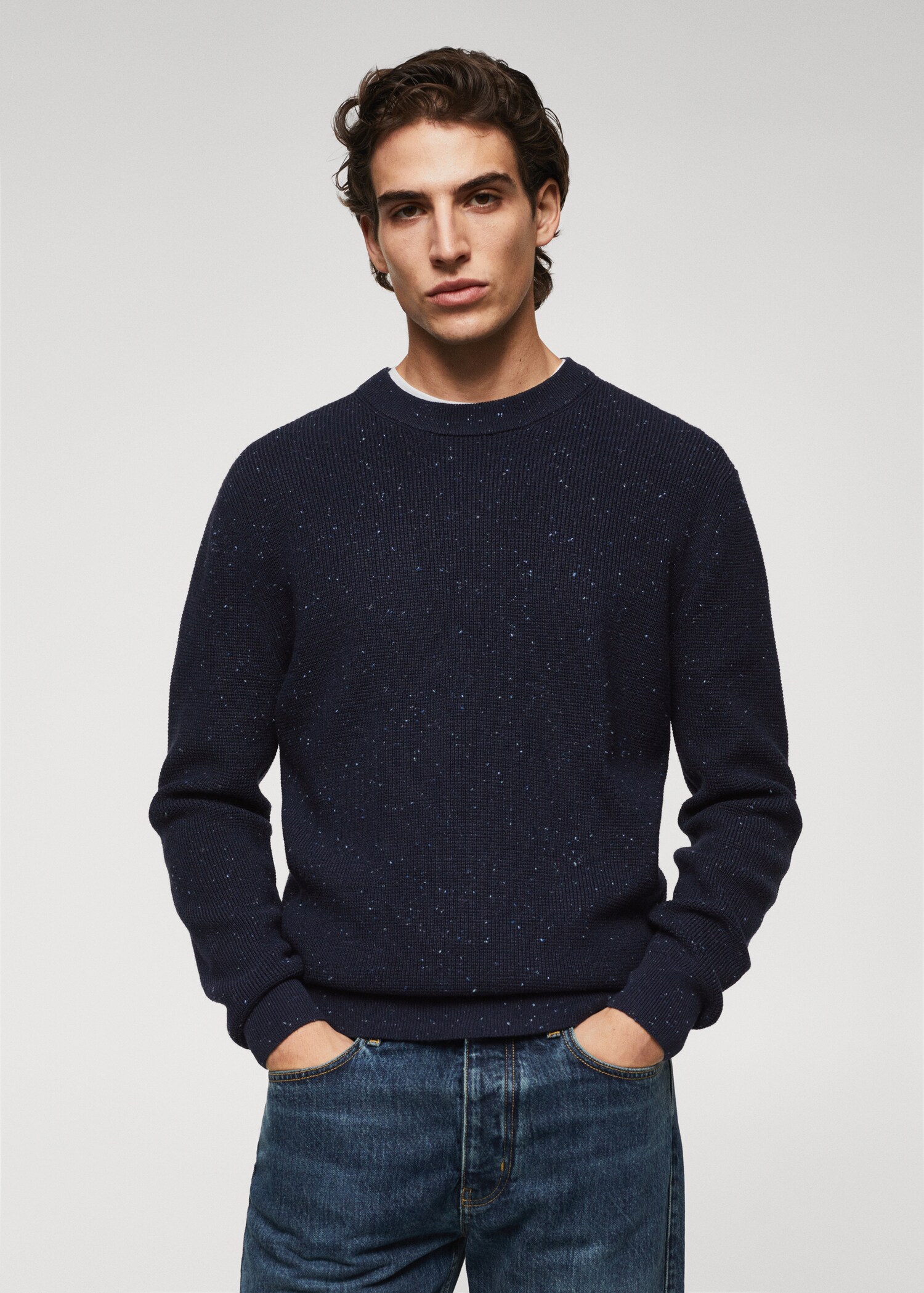 Structured flecked sweater - Medium plane