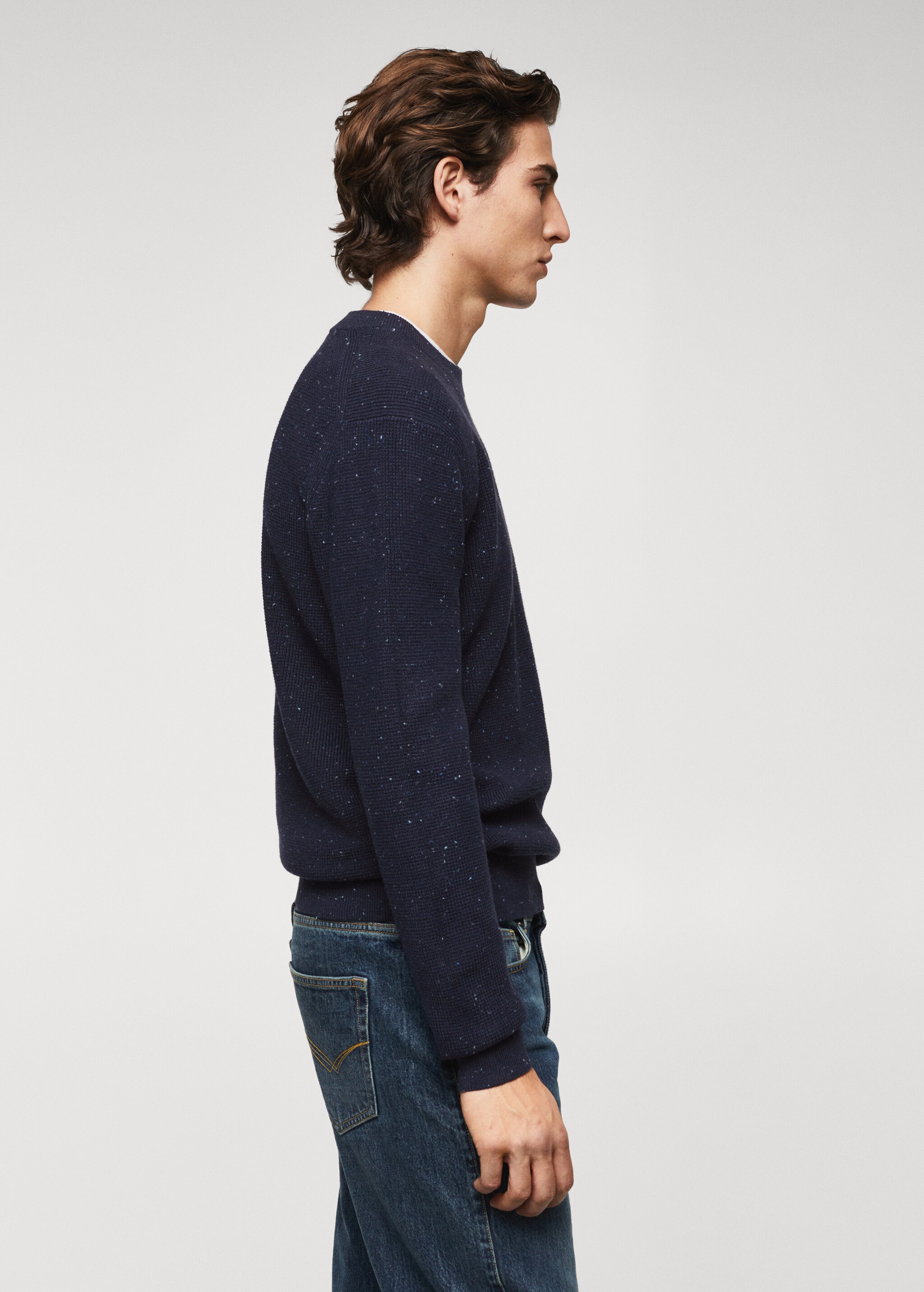 Structured flecked sweater - Details of the article 6