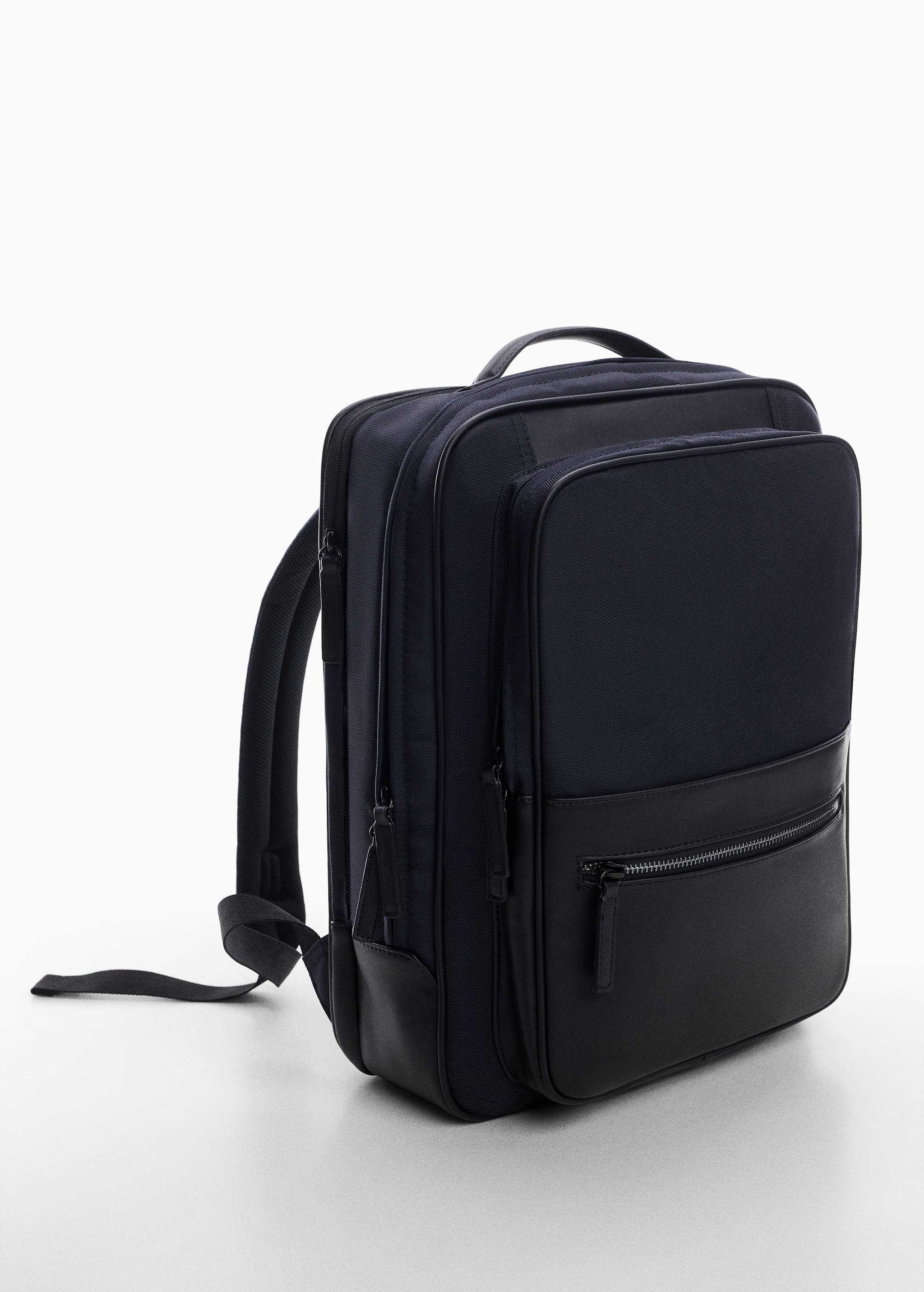 Multi-pocket nylon backpack - Medium plane