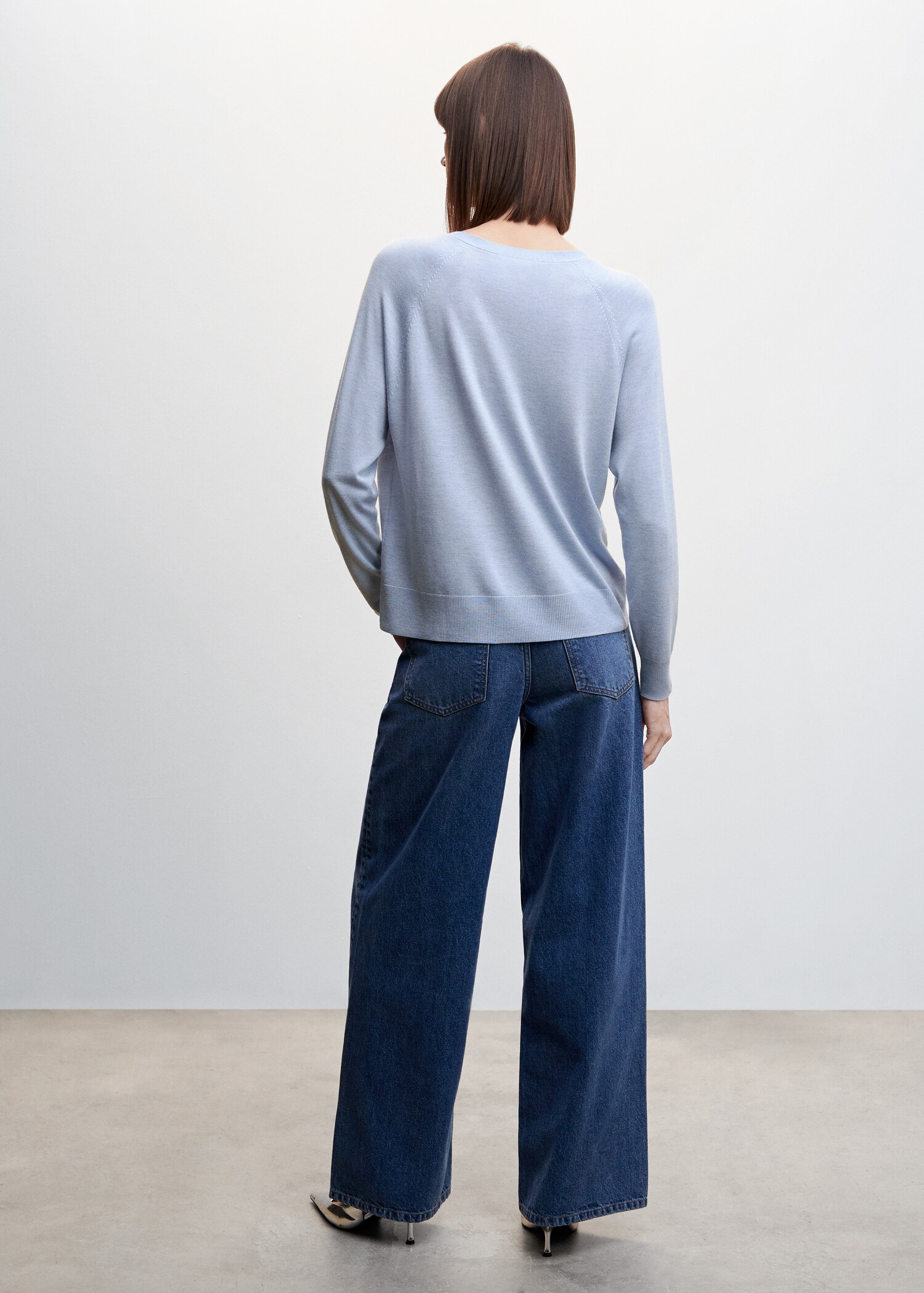Pull-over maille fine col V - Verso de l’article