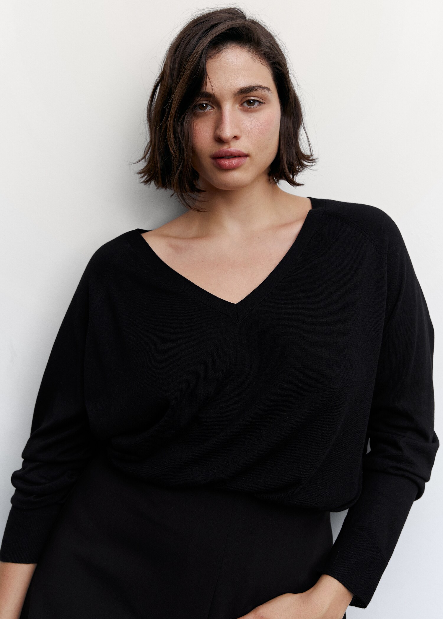 Pullover maglia sottile collo a V - Dettaglio dell'articolo 4