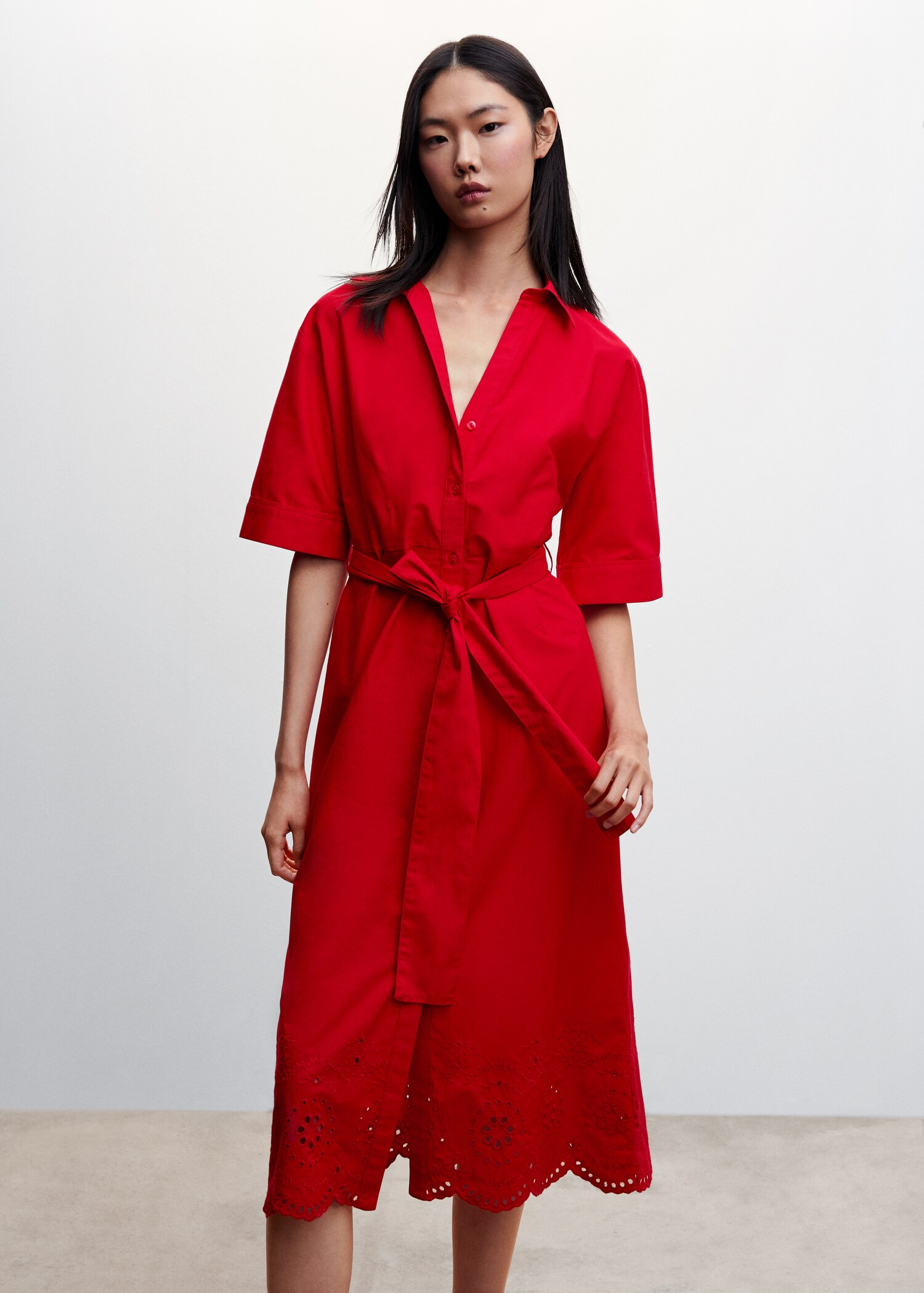 Swiss embroidered shirt dress - Medium plane