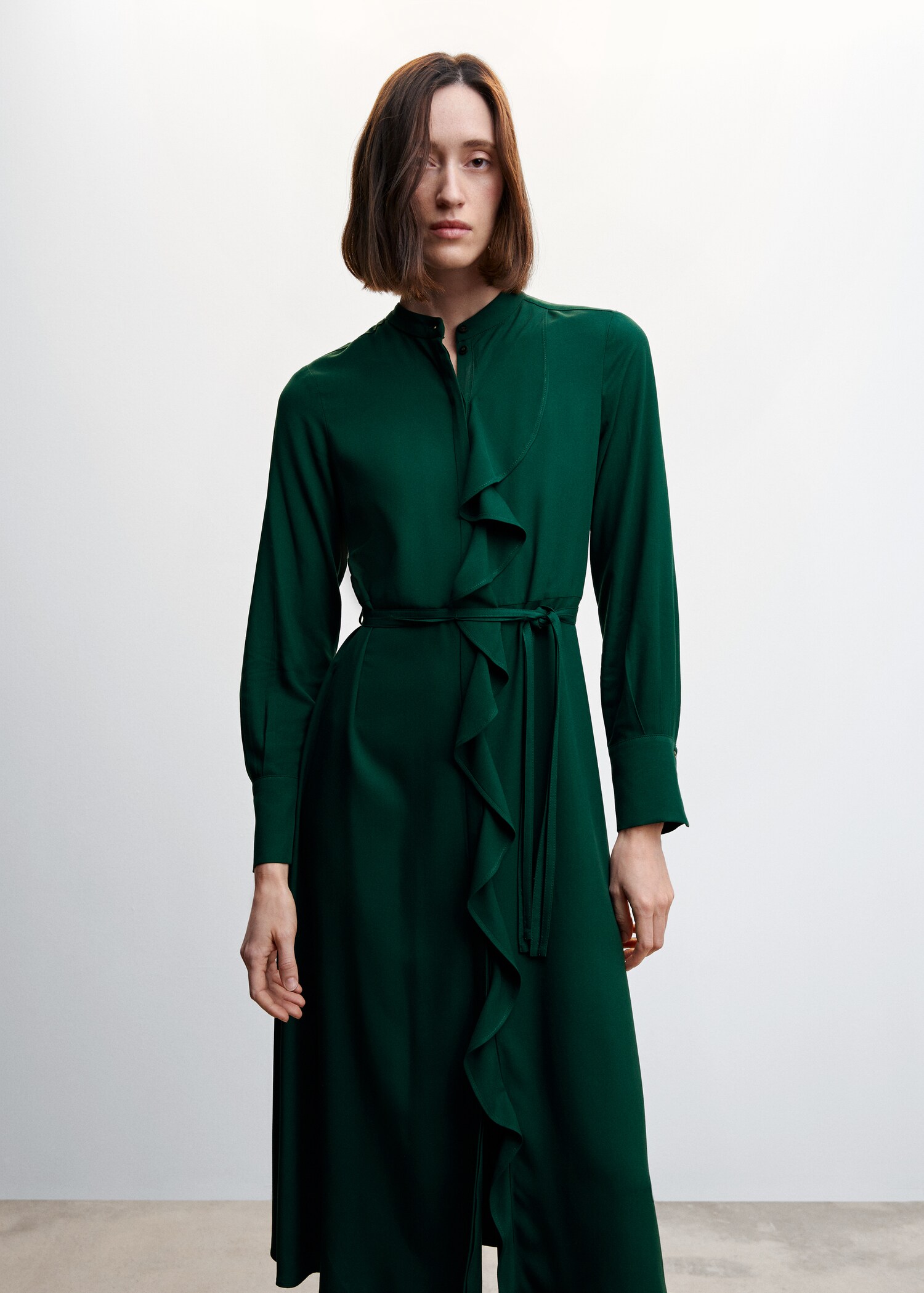 Ruffled shirt dress - Medium plane