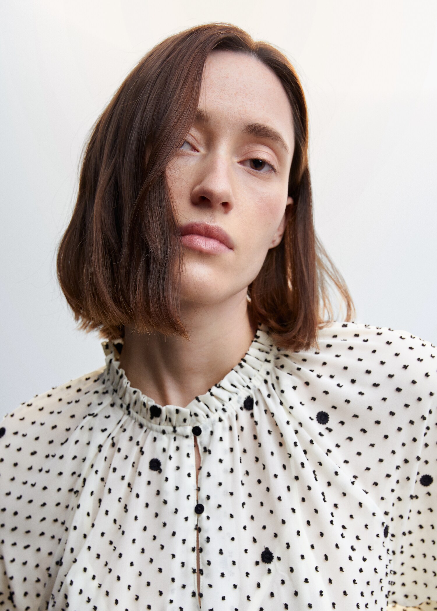 Polka-dot dress with ruffles - Details of the article 1